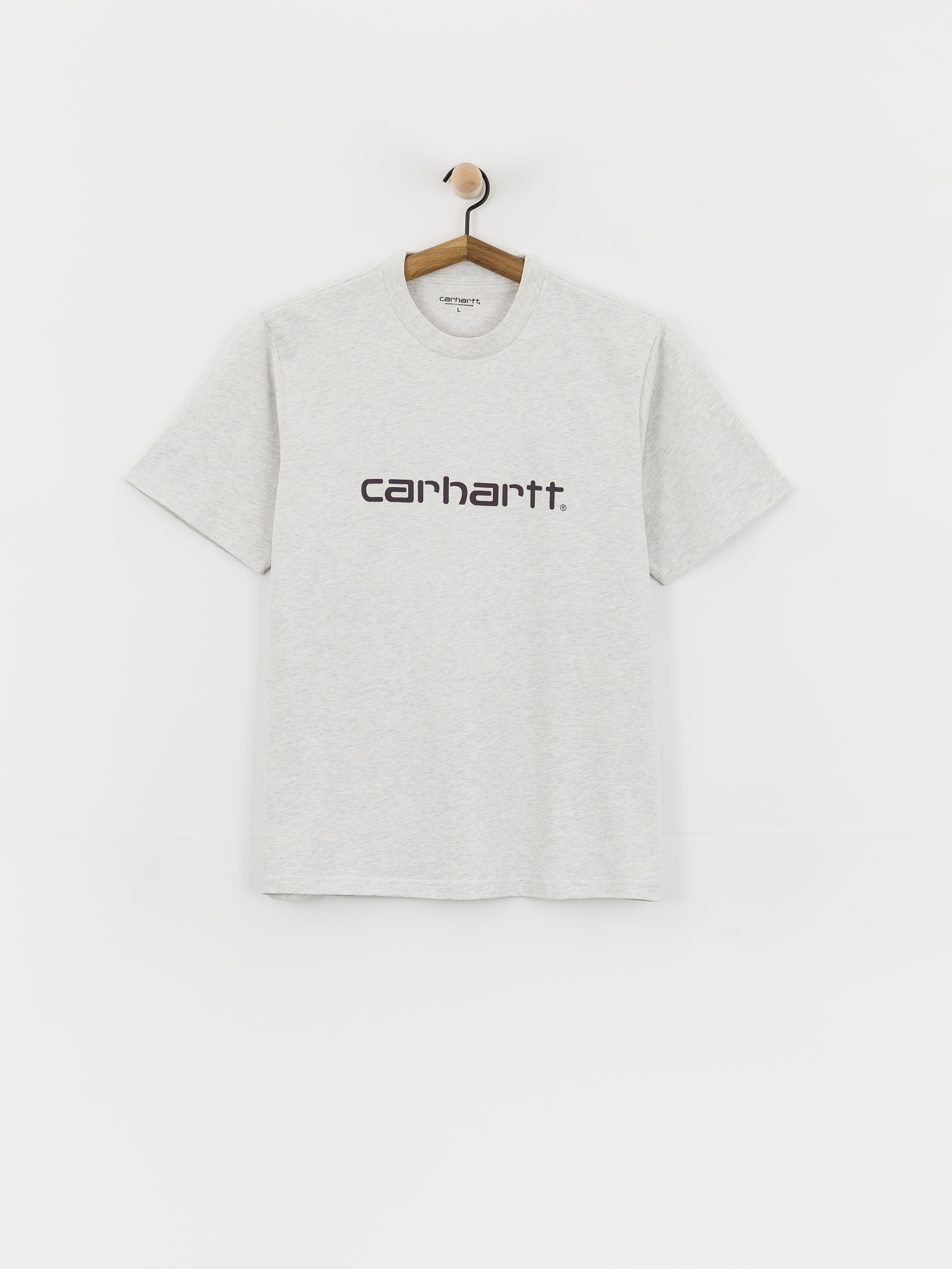 Tricou Carhartt WIP Script (ash heather/cozy purple)