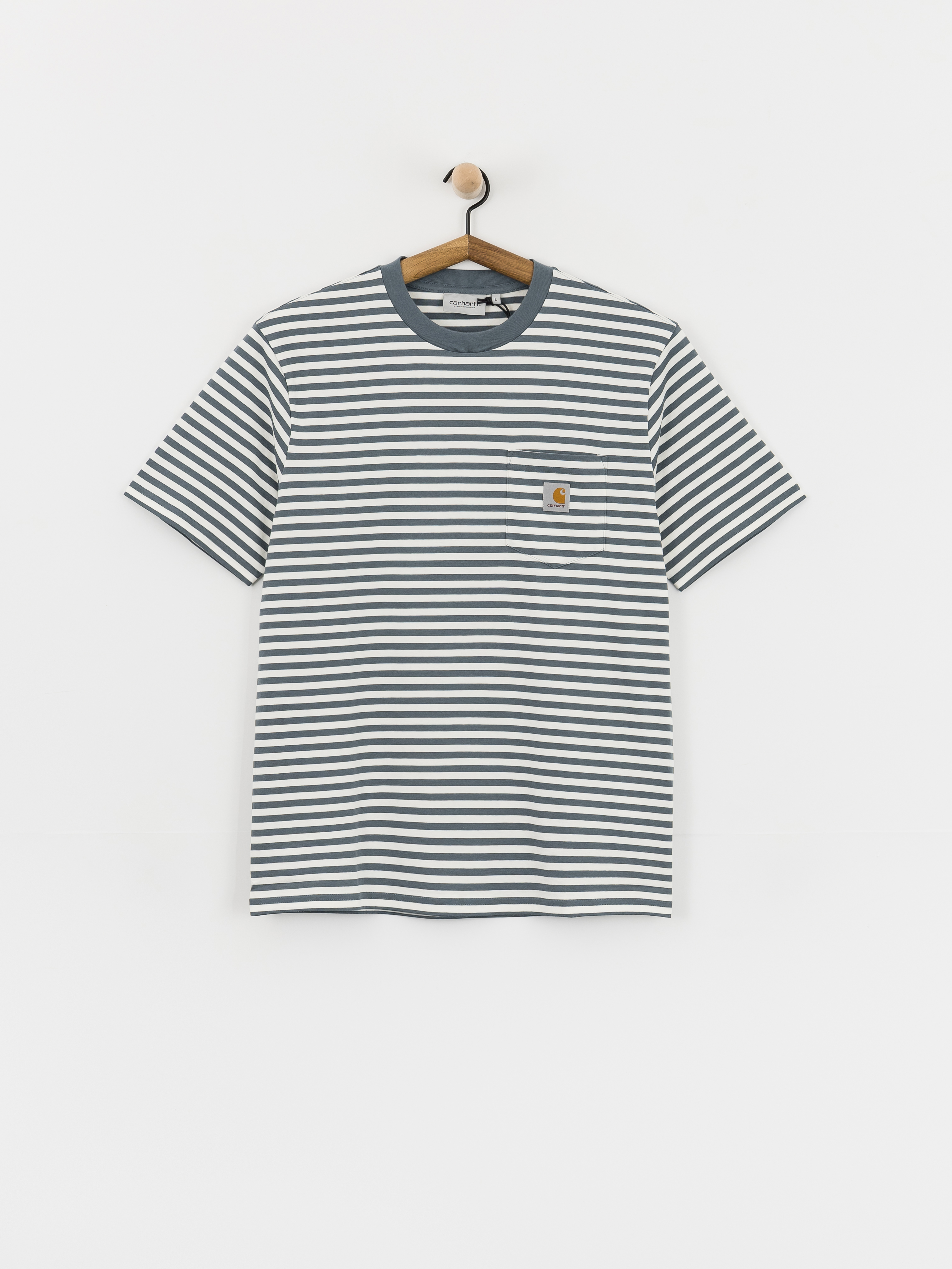 Tricou Carhartt WIP Ezra Pocket (ezra stripe/cozy blue/wax)
