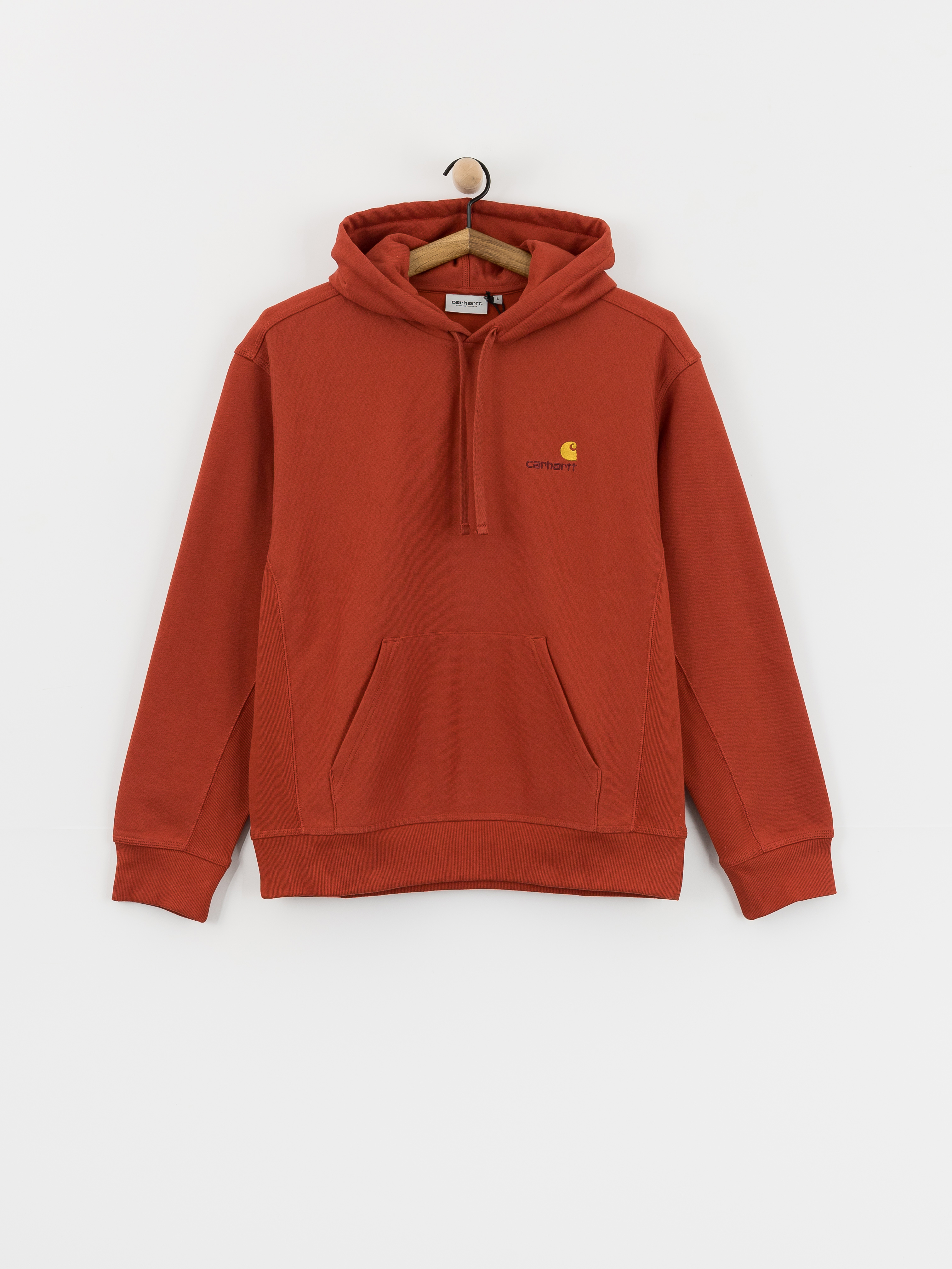 Hanorac cu glugă Carhartt WIP American Script HD (oxide red)