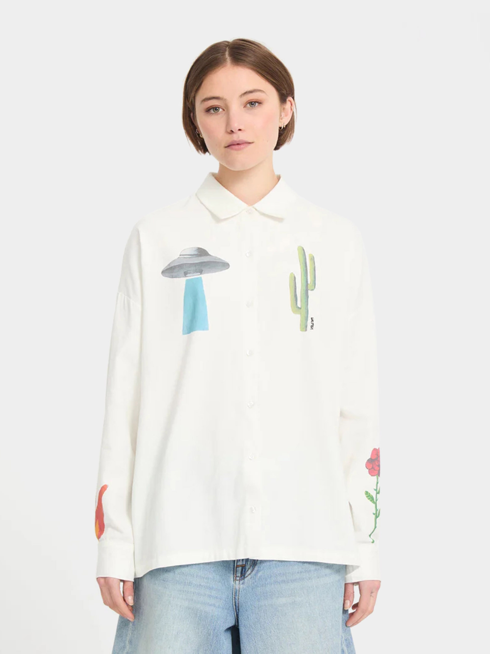 Cămașă Volcom Fa Mickey Mason Wmn (off white)