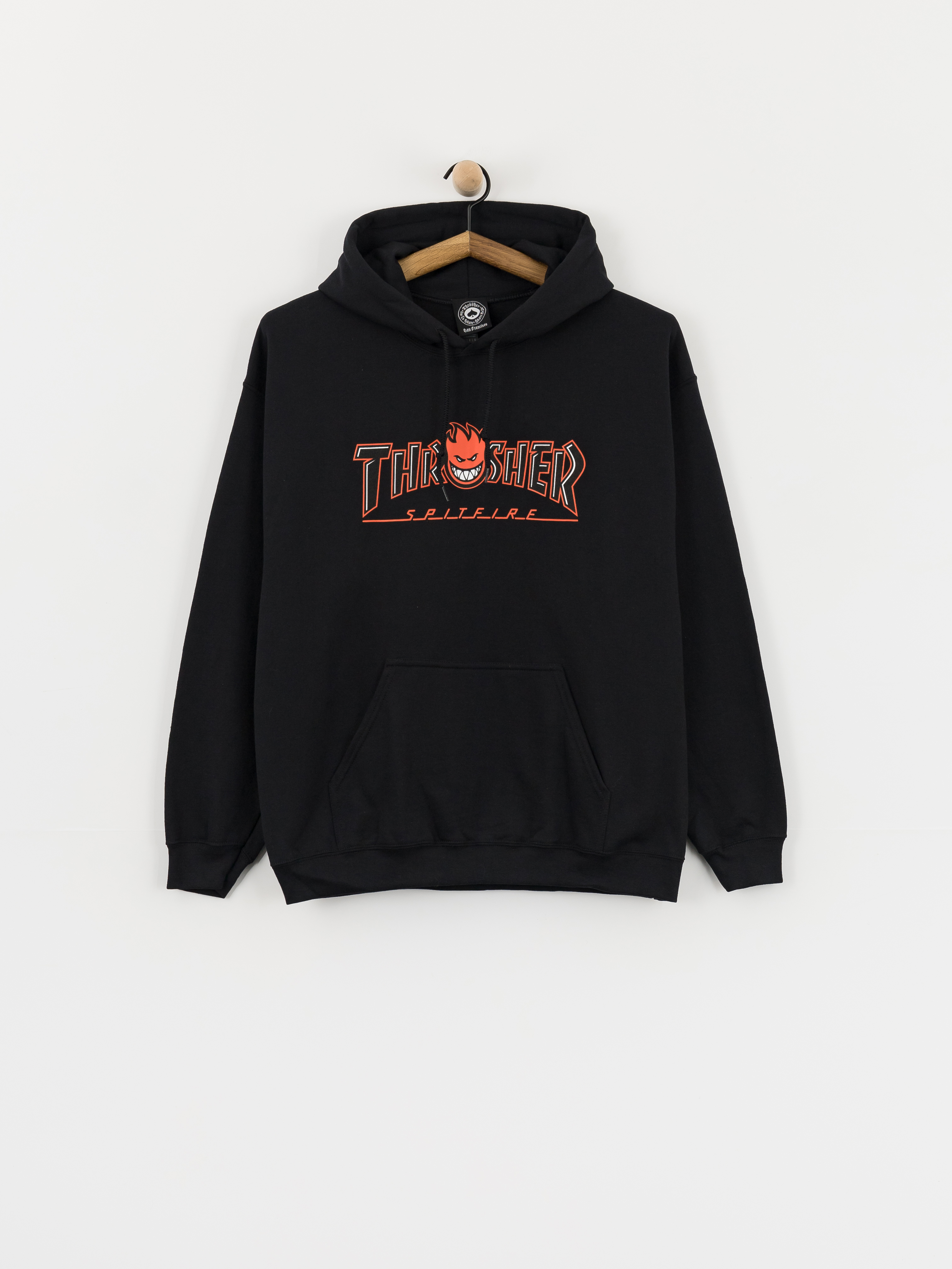 Hanorac cu glugă Thrasher x Spitfire Big Head Outline HD (black)
