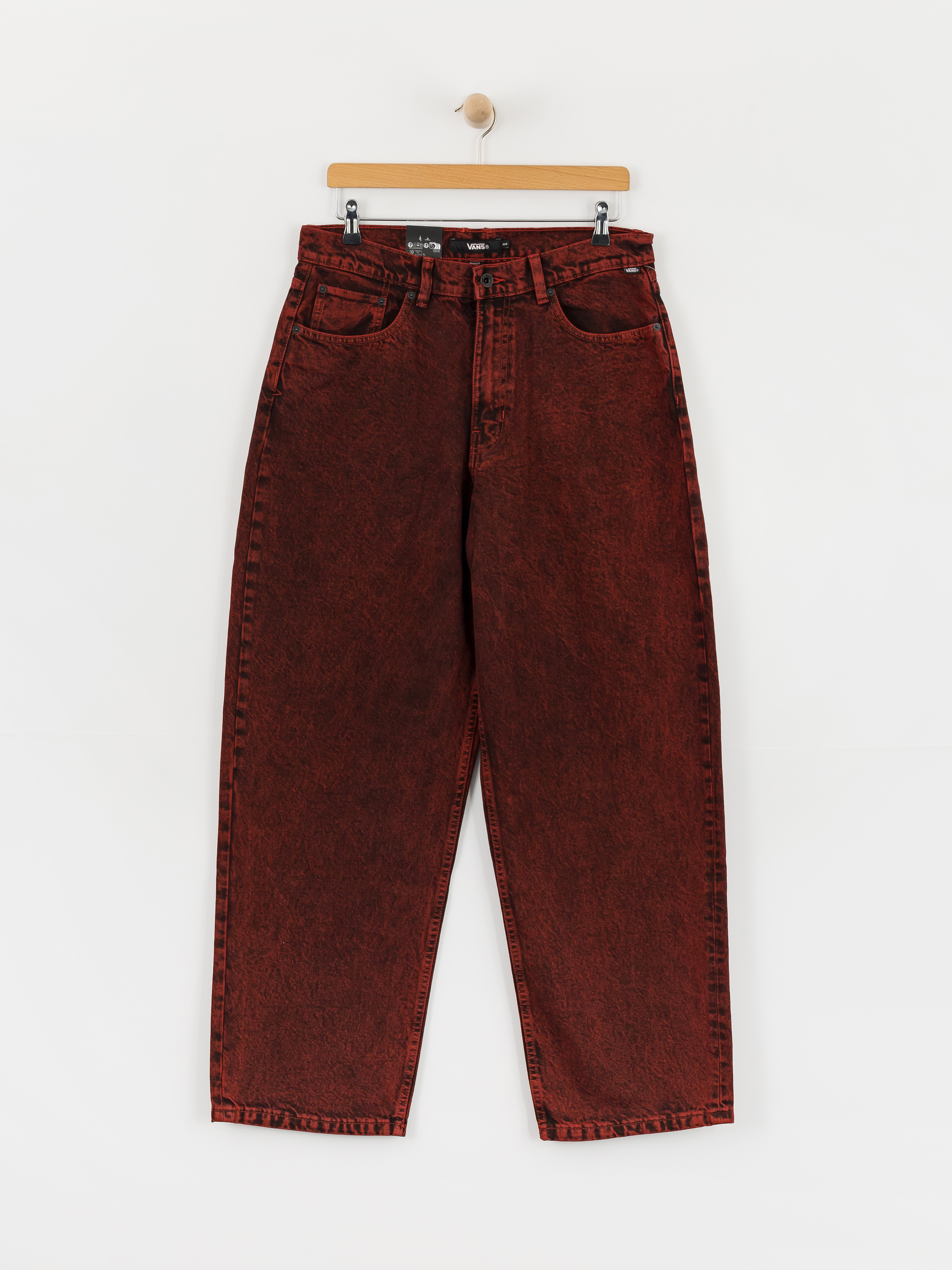 Pantaloni Vans Check 5 Baggy Acid Overdyed Denim (racing red)