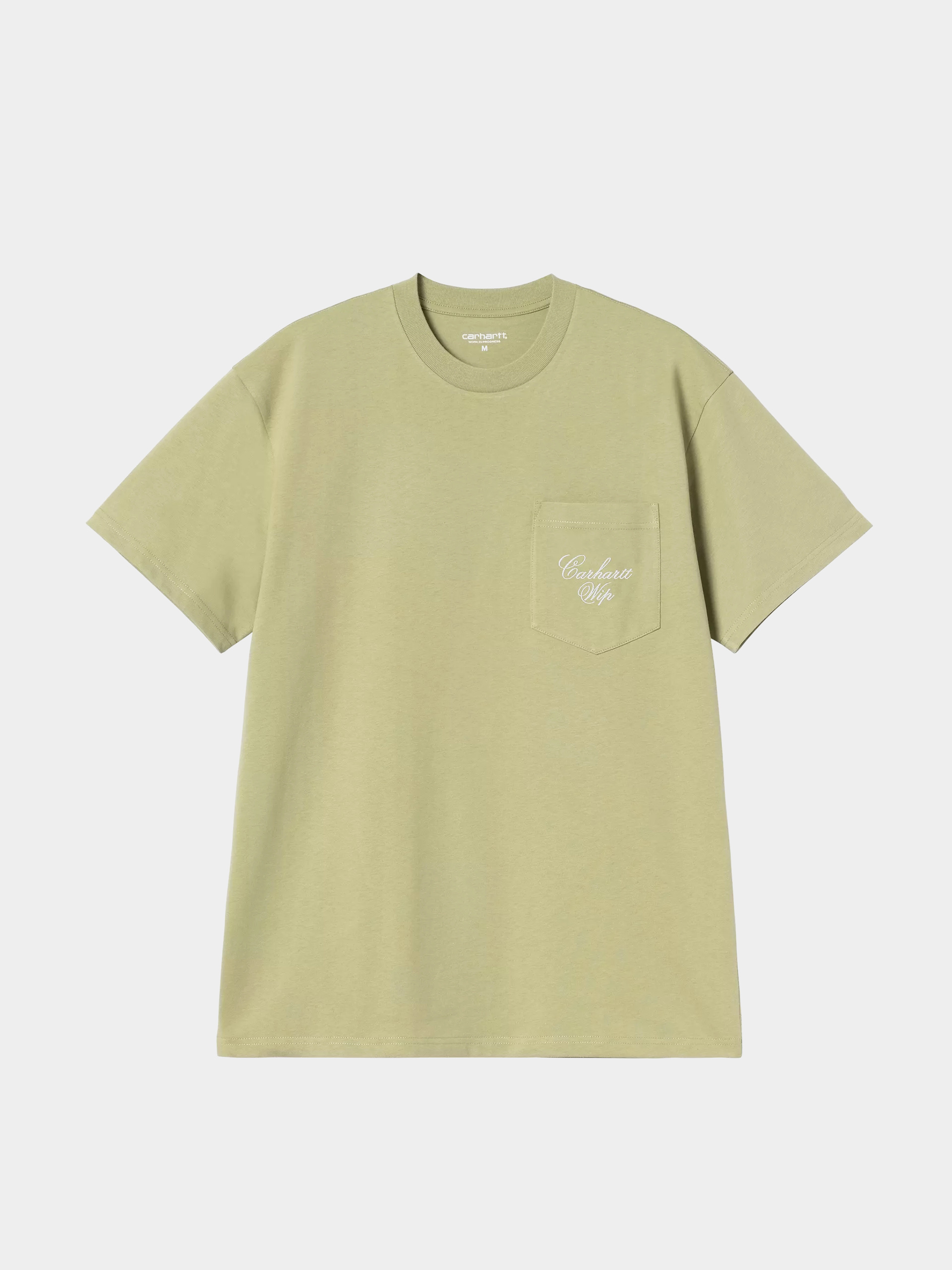 Tricou Carhartt WIP Longhand Pocket (gentle green/white)