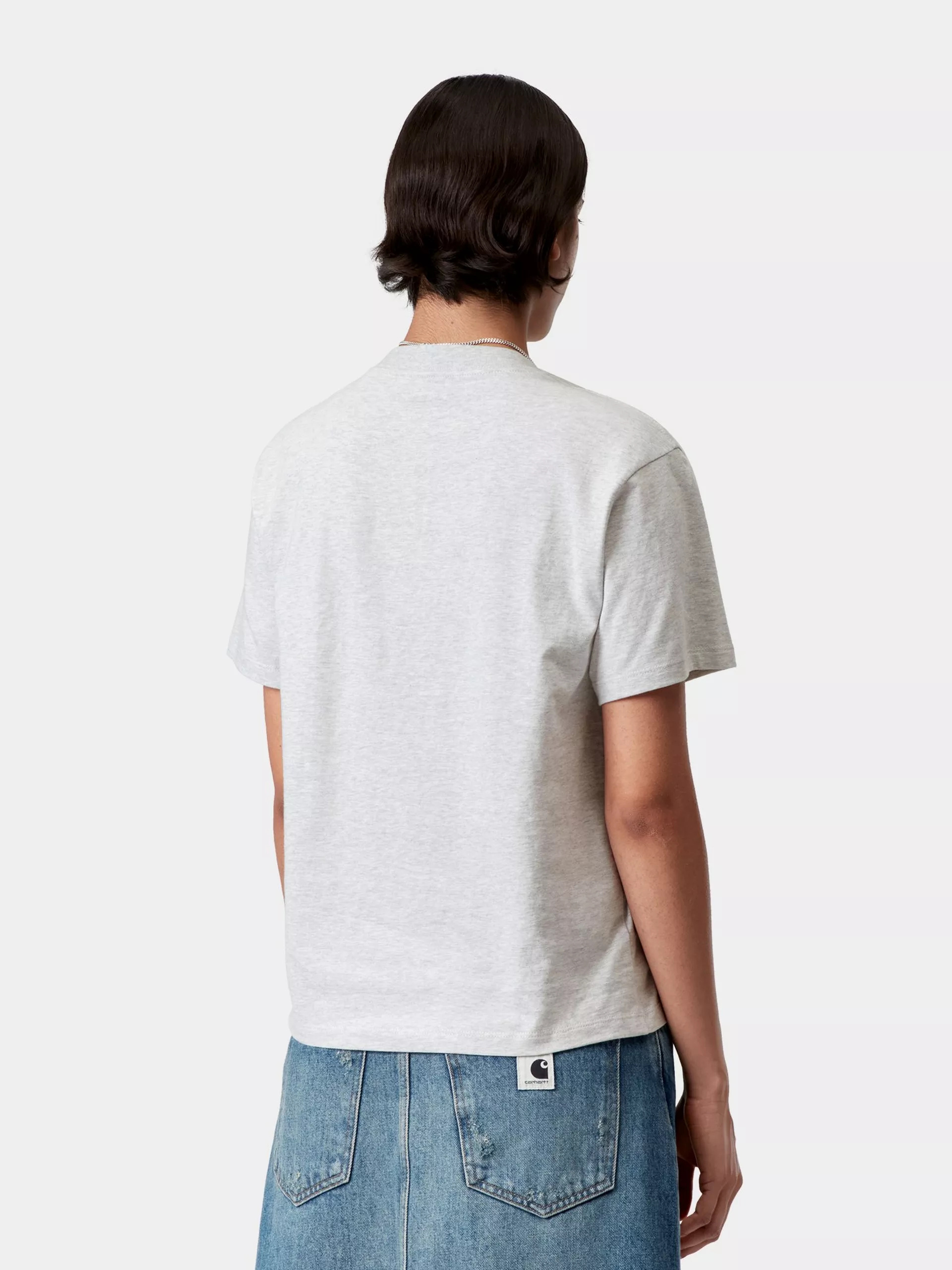 Tricou Carhartt WIP Pocket Heart Wmn (ash heather/red)