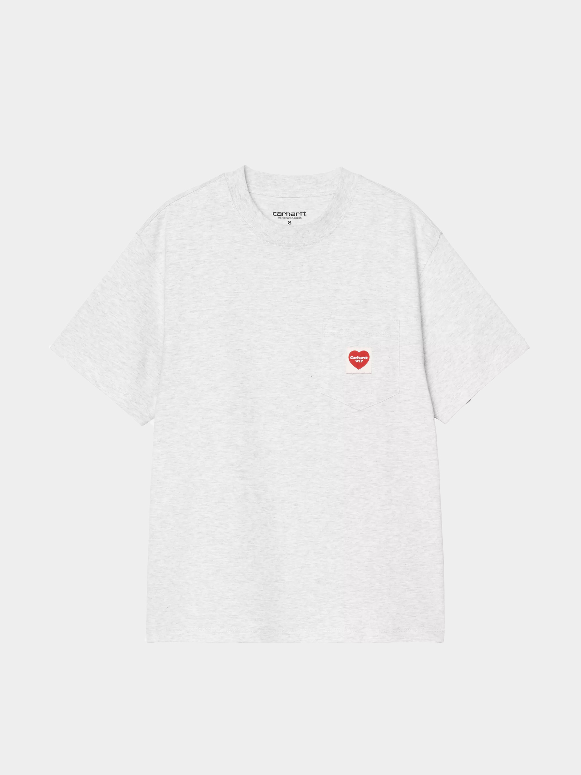 Tricou Carhartt WIP Pocket Heart Wmn (ash heather/red)