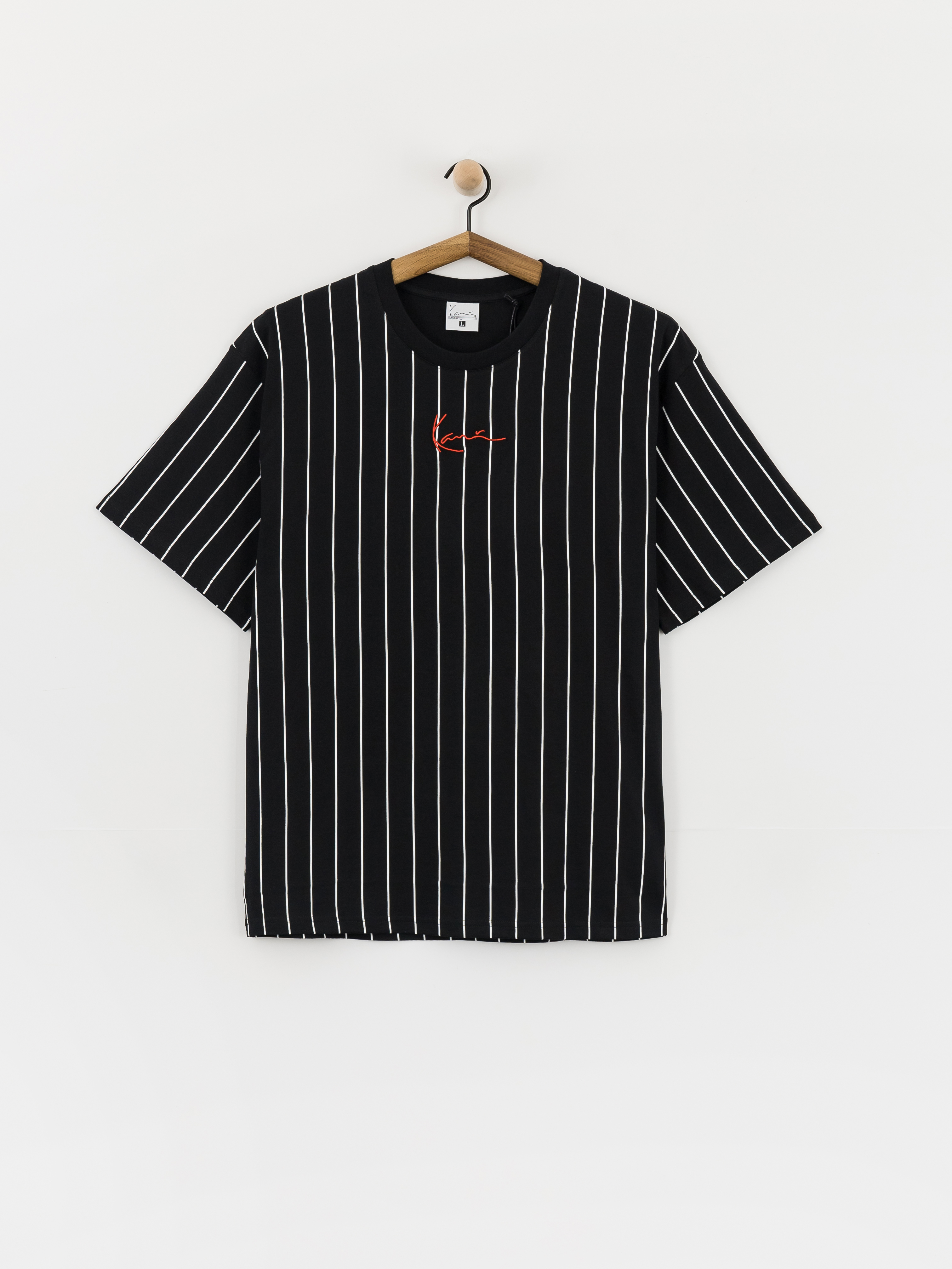 Tricou Karl Kani Small Signature Pinstripe (black/white)