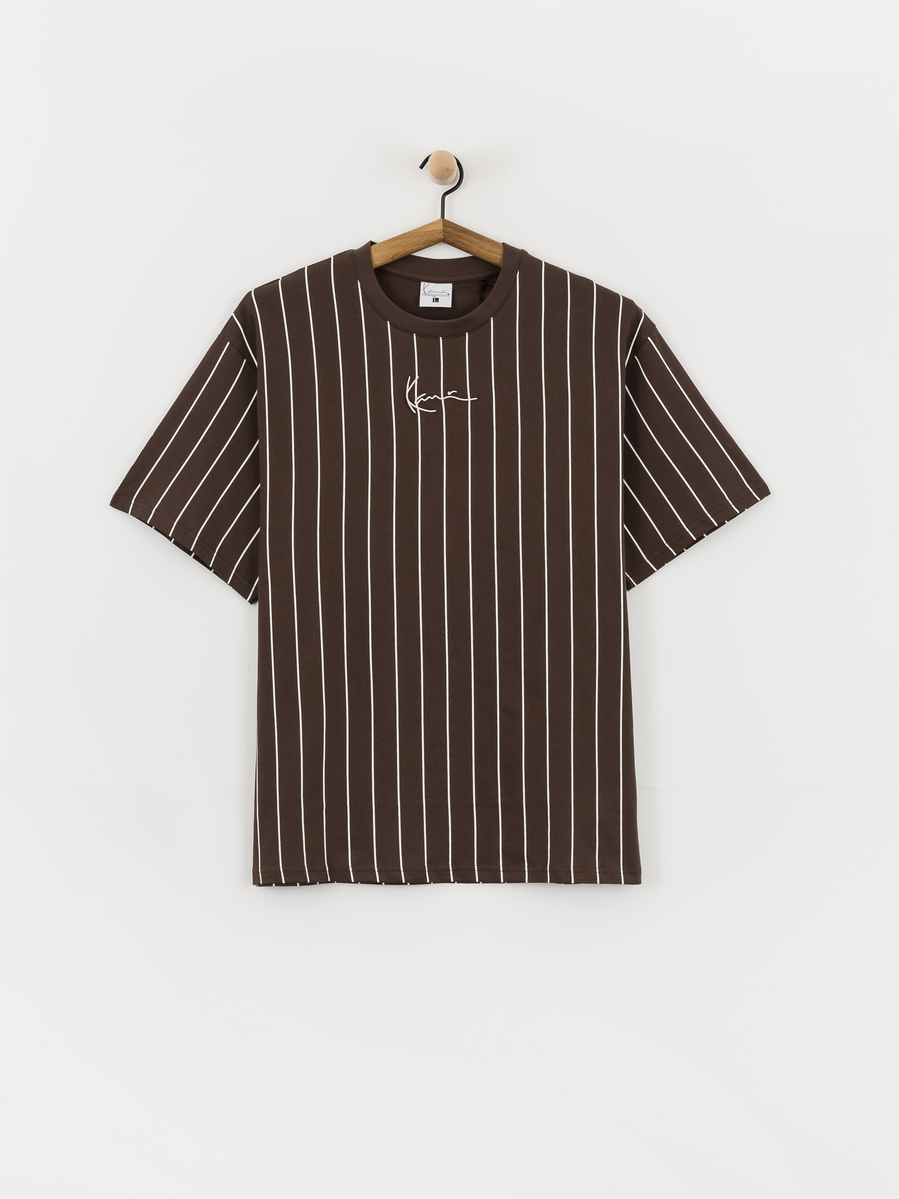 Tricou Karl Kani Small Signature Essential Pinstripe (brown)