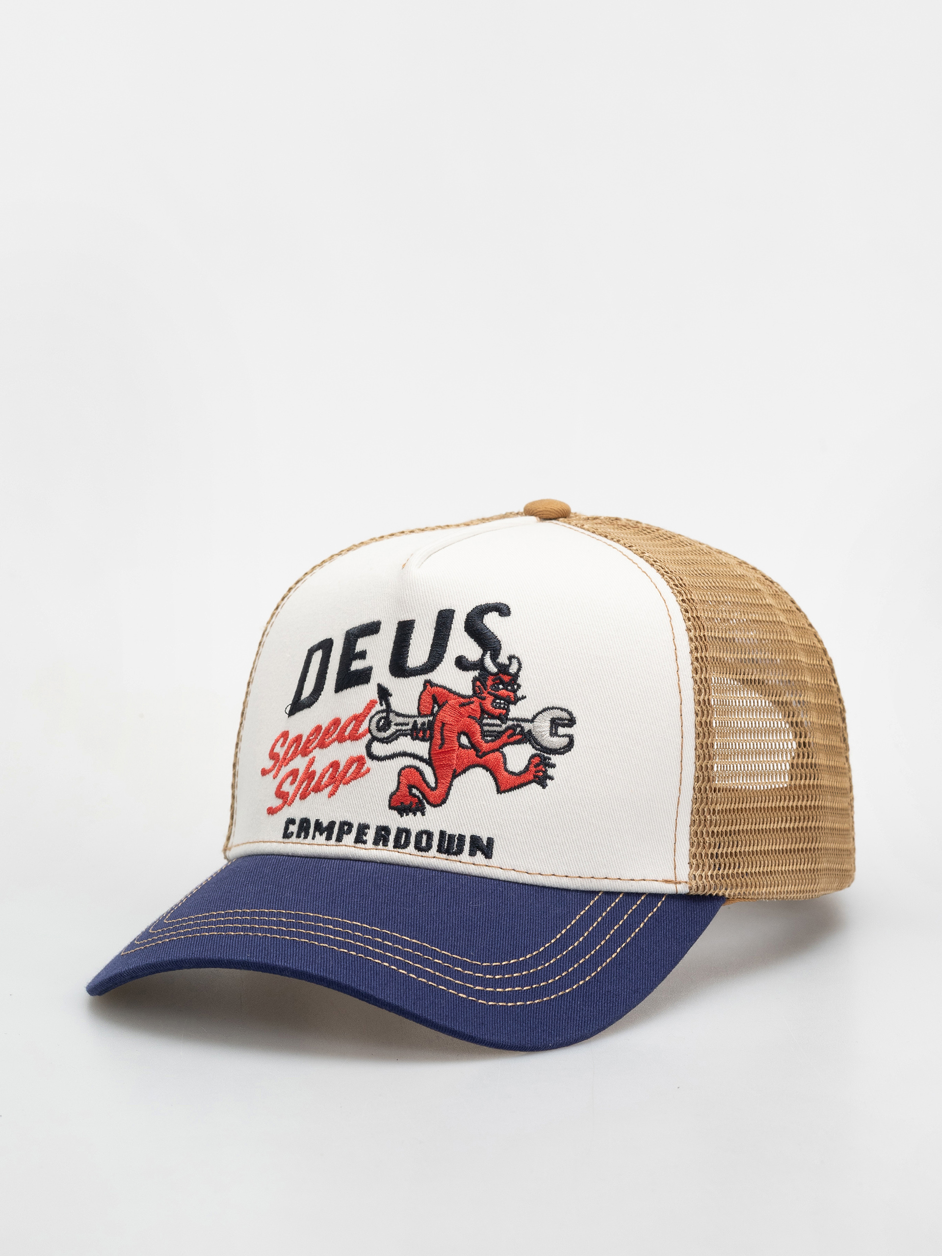 Șapcă Deus Ex Machina Dogleg Trucker (dirty white)