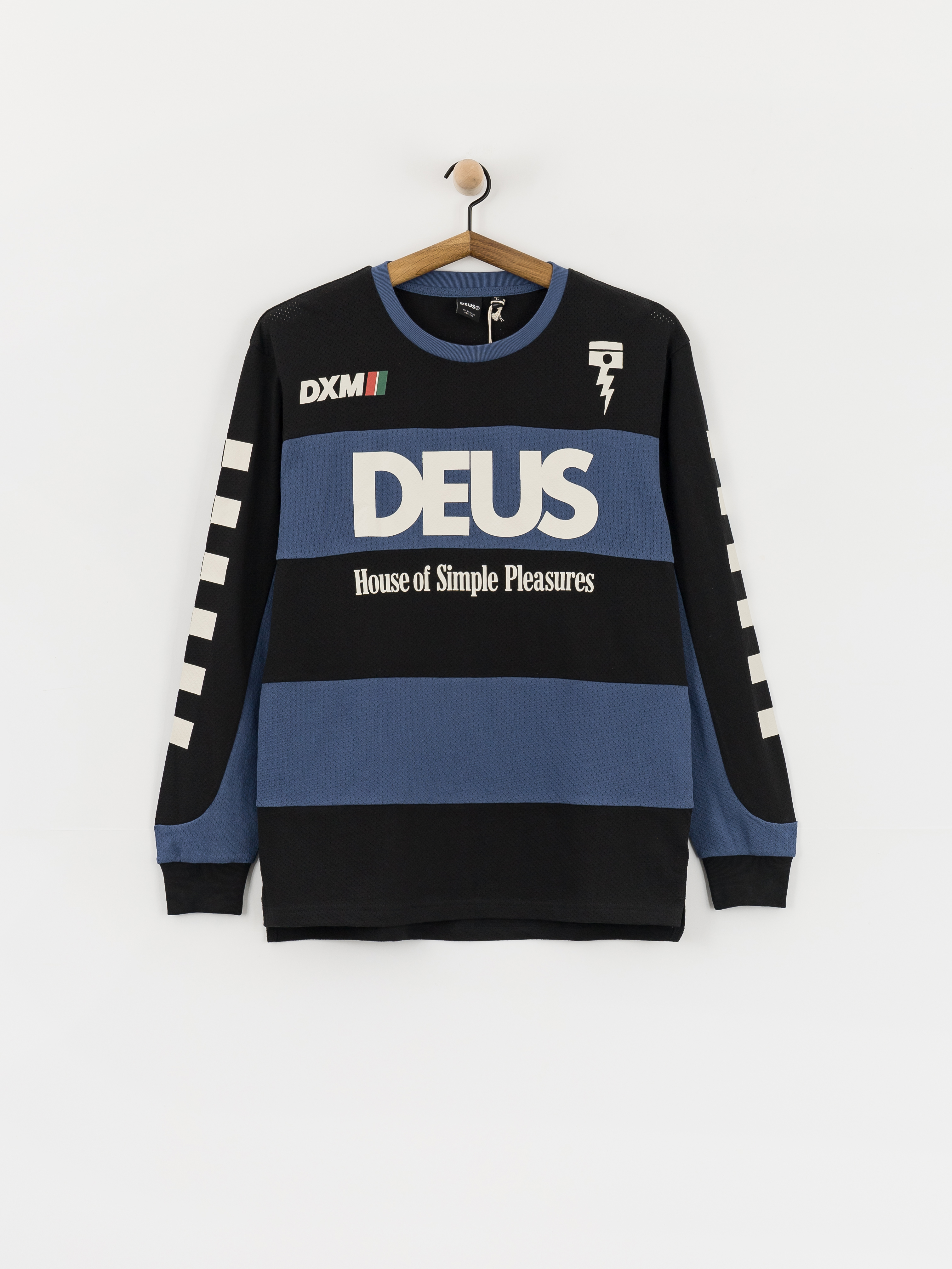 Tricou Deus Ex Machina Vilander Moto Jersey (mechanic blue combo)