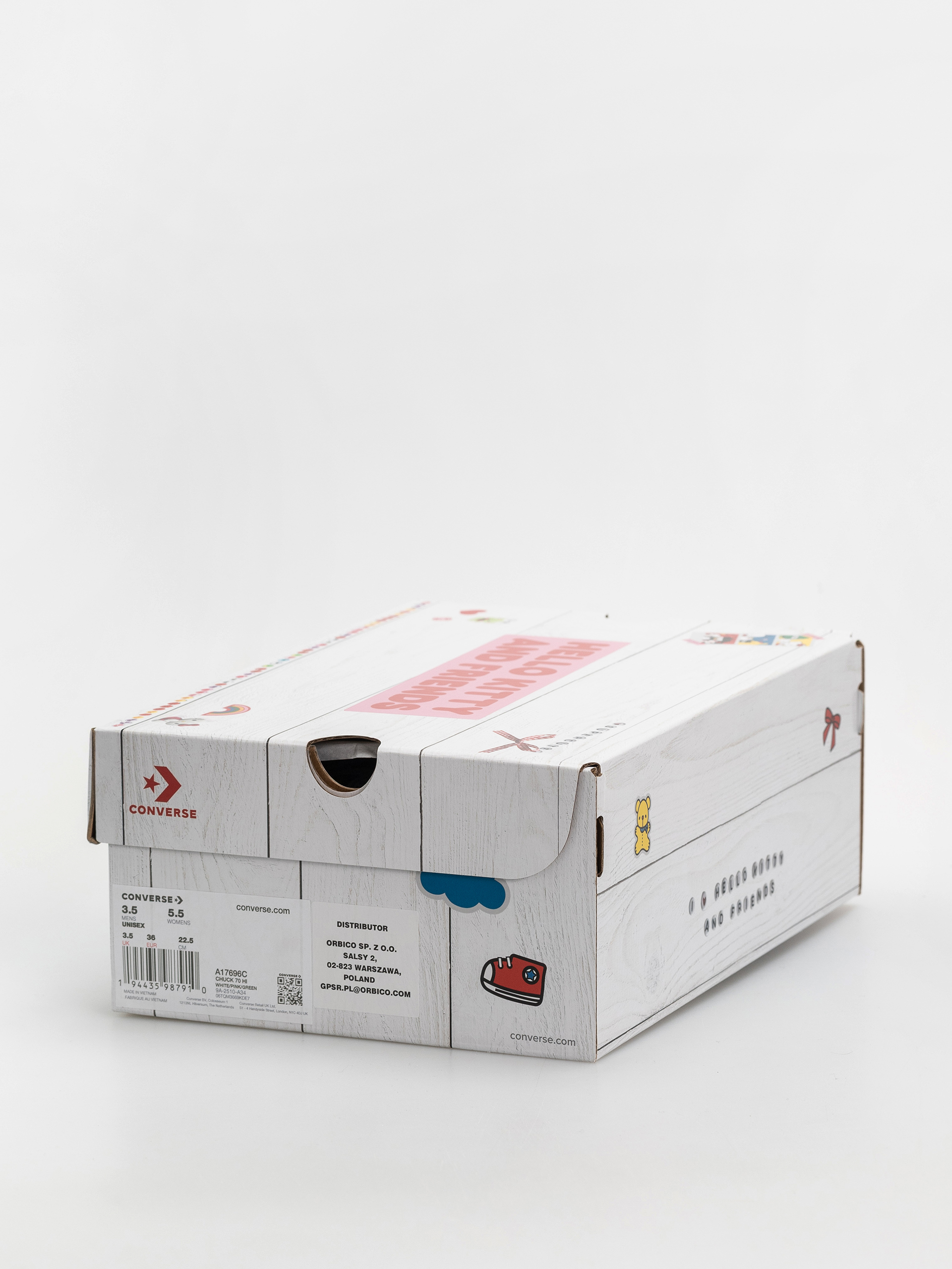 Teniși Converse Chuck 70 Hi (white/pink/green)