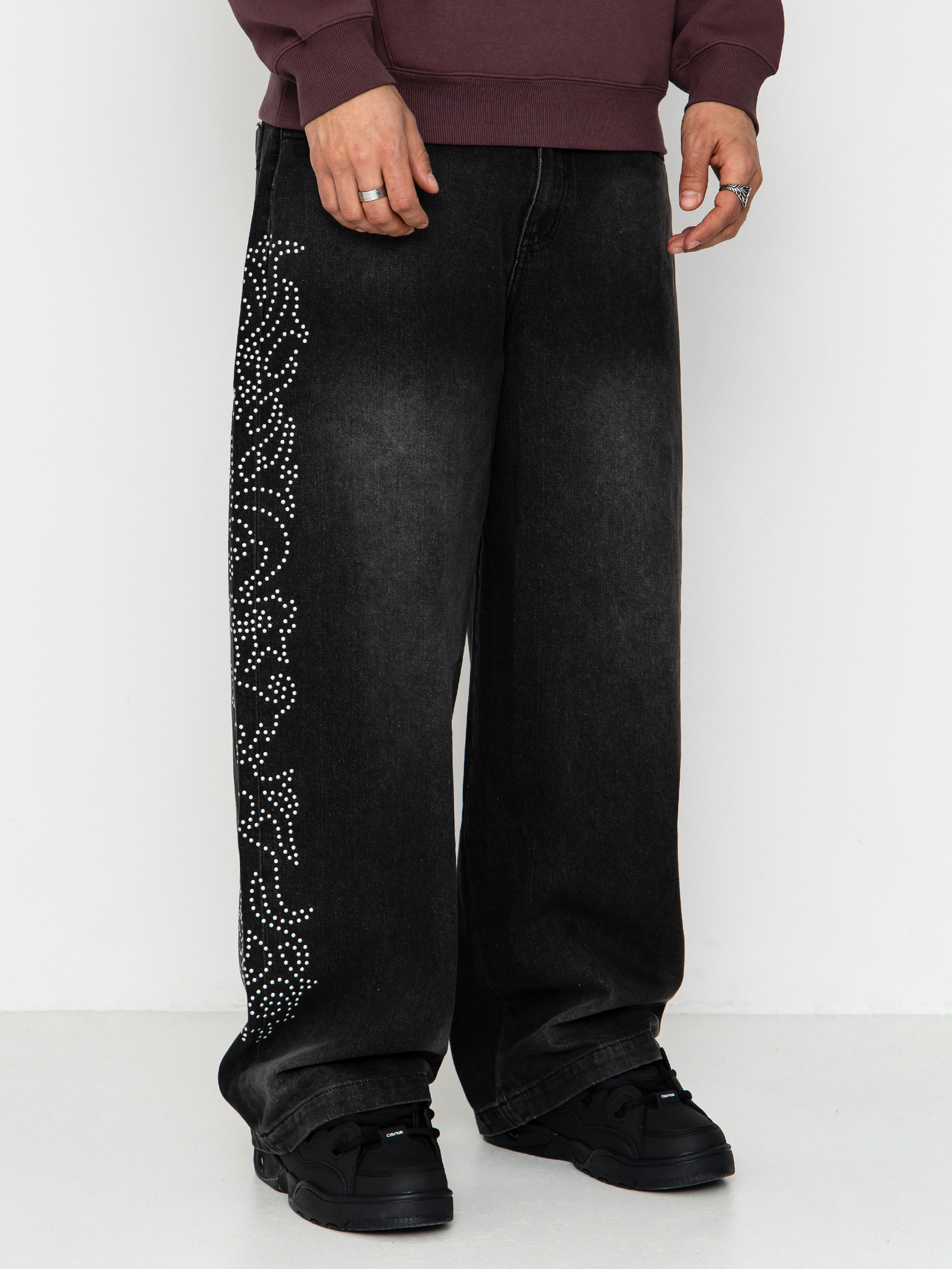 Pantaloni RipNDip Pretty Flacko Extra Wide Leg (black vintage wash denim)
