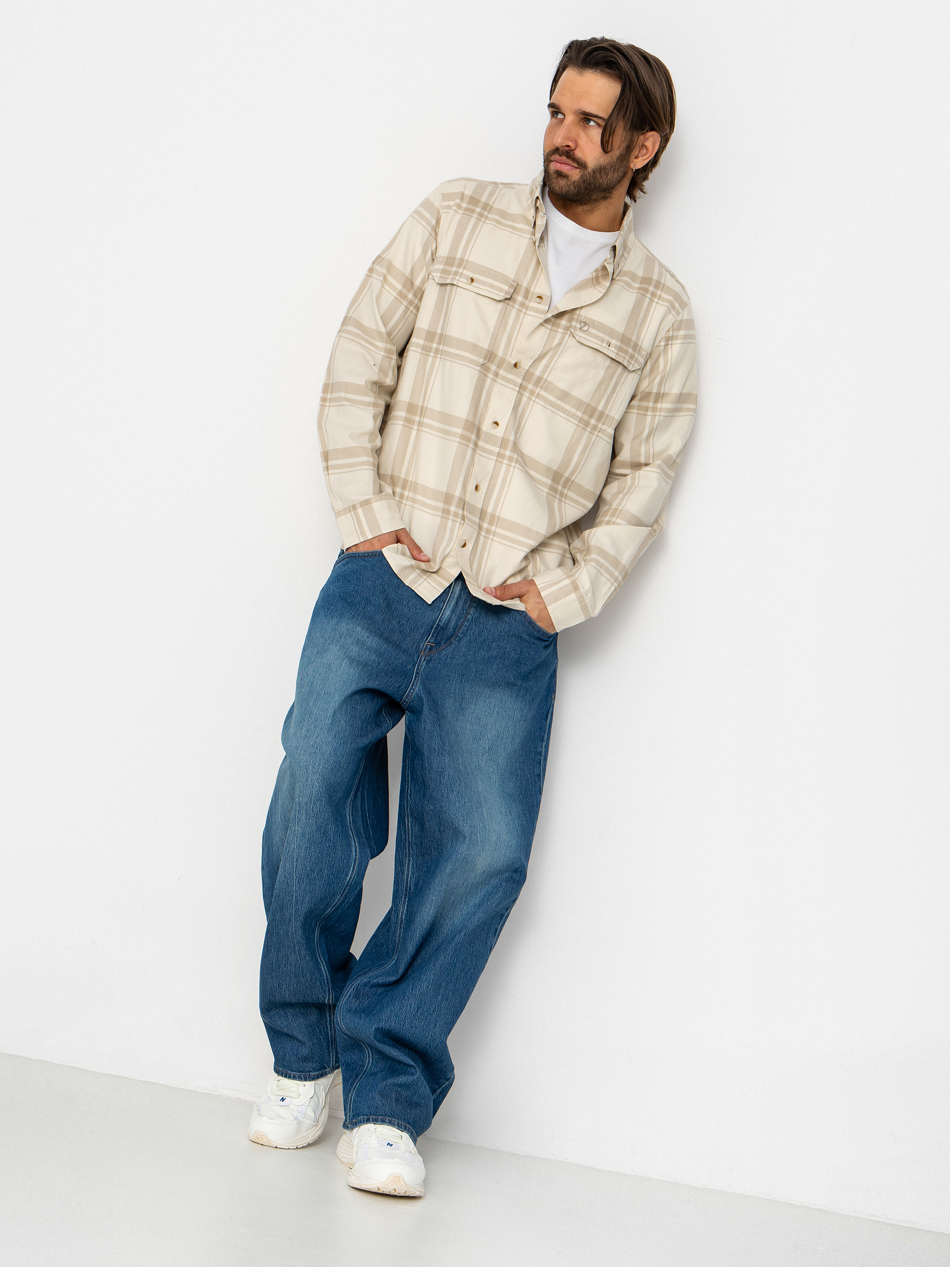 Cămașă Fjallraven Ovik Lite Flannel (chalk white/fossil)