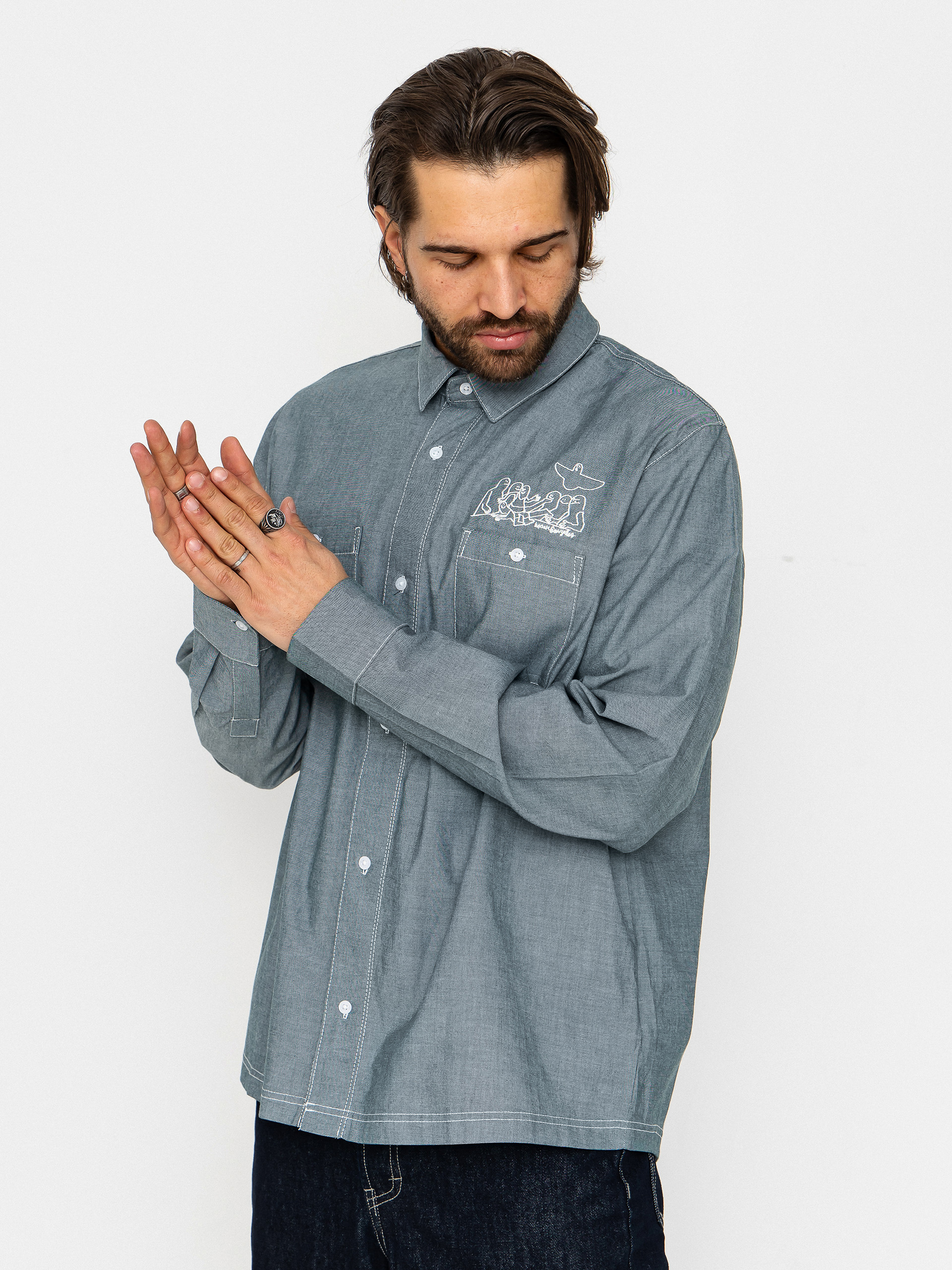 Cămașă adidas Gonz Button (aurivy/white)