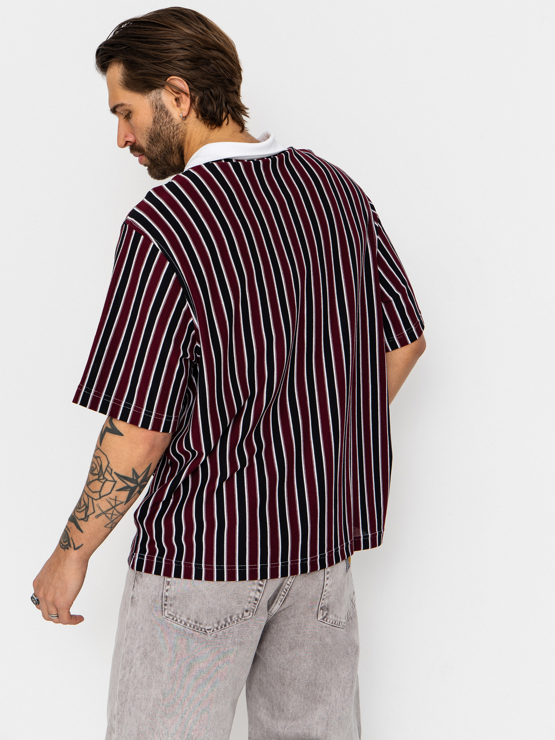 Tricou polo adidas Sk Og Jers (white/black/maroon)