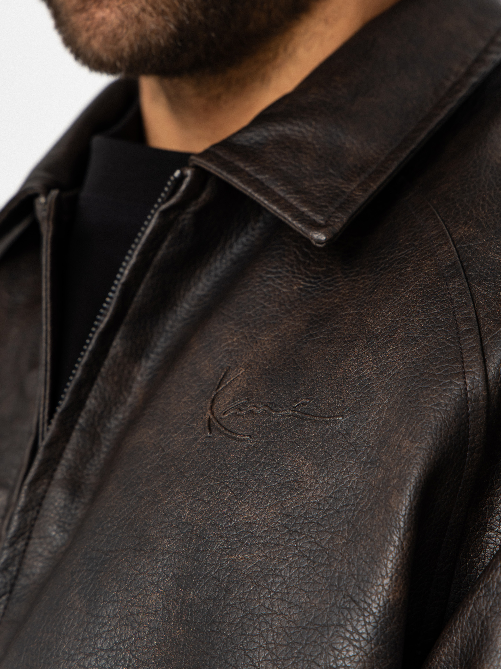 Geacă Karl Kani Signature Pu Leather Bomber (brown)