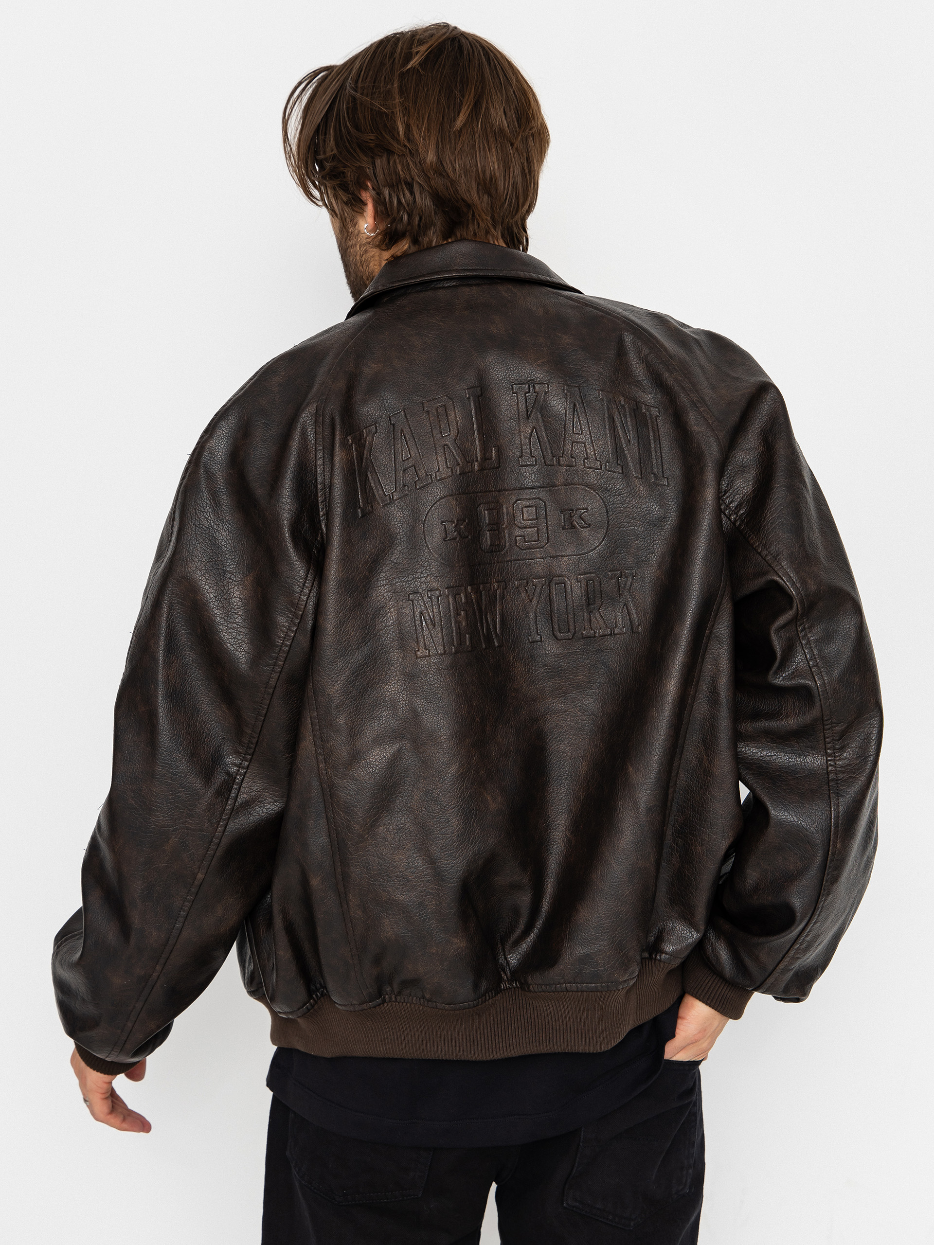Geacă Karl Kani Signature Pu Leather Bomber (brown)