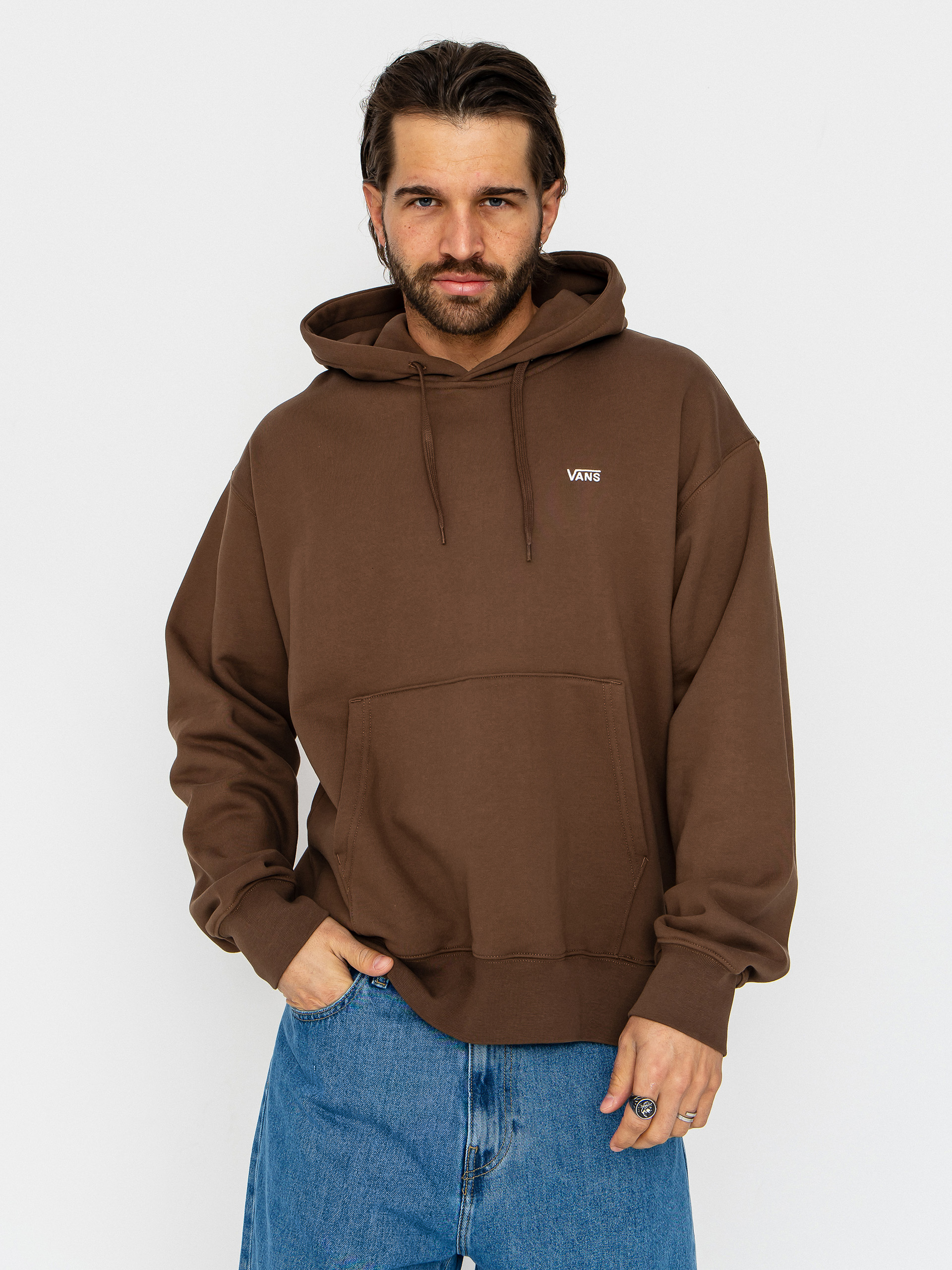 Hanorac cu glugă Vans Left Chest II Loose HD (vintage cocoa)