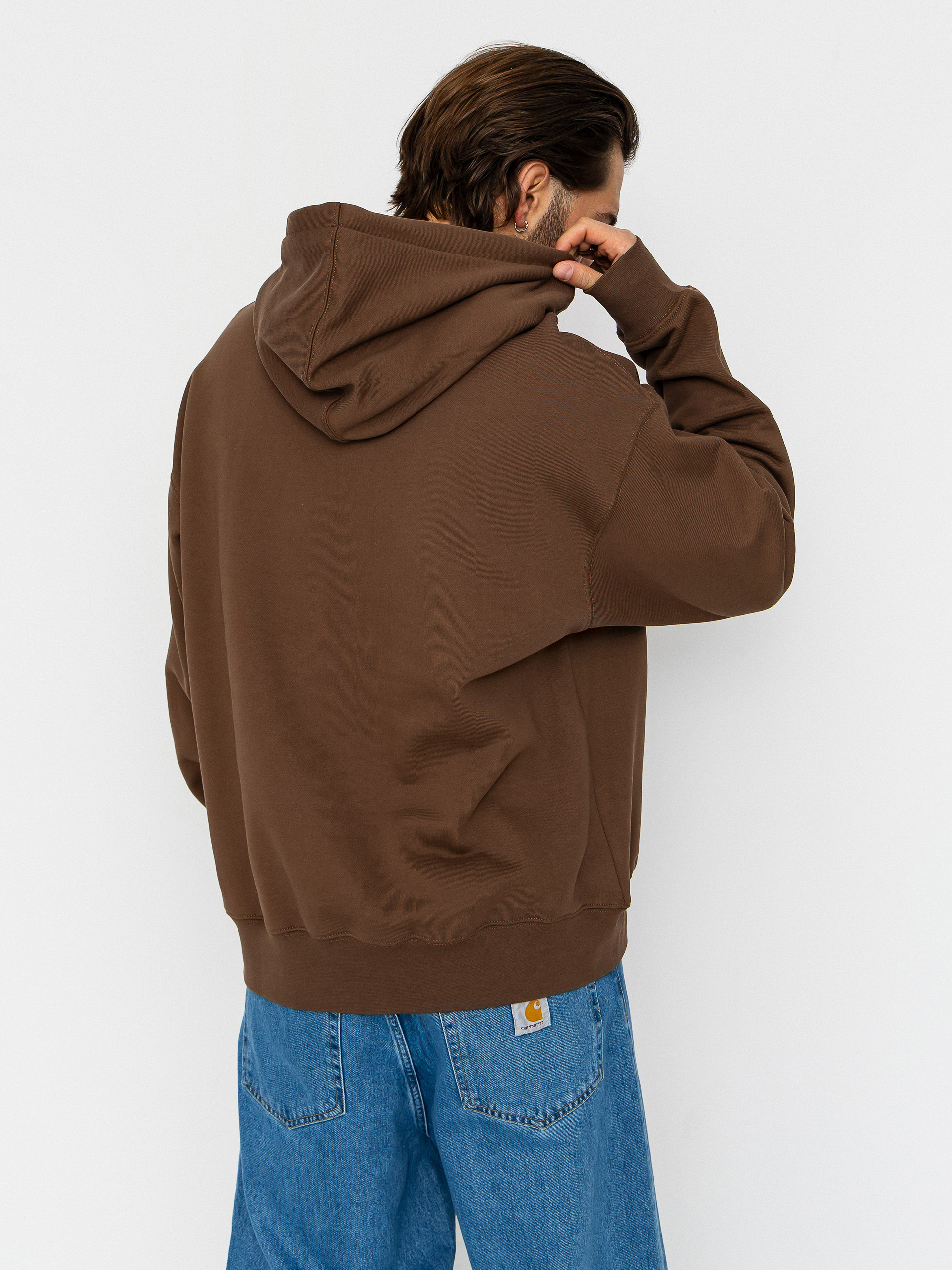 Hanorac cu glugă Vans Left Chest II Loose HD (vintage cocoa)