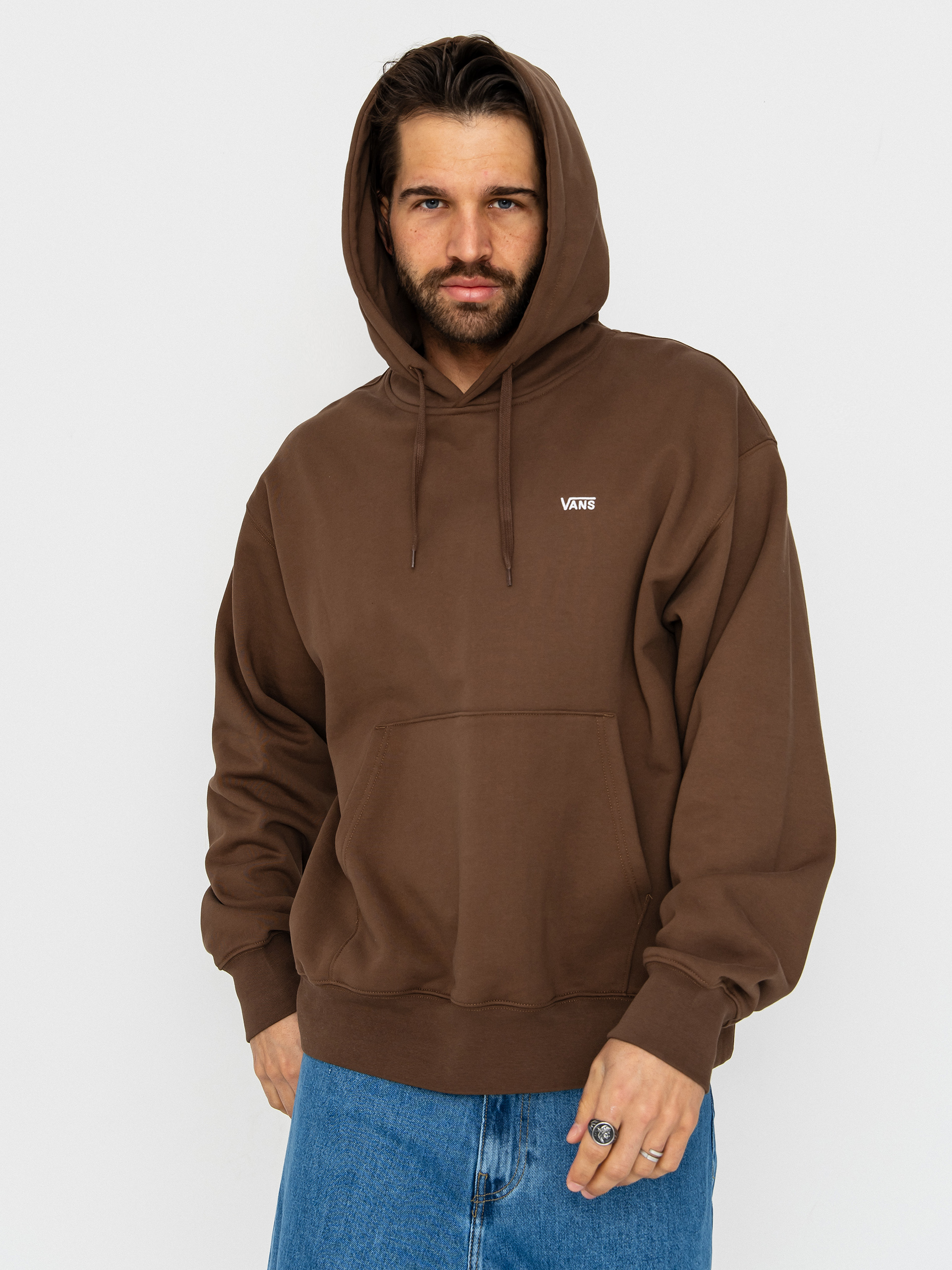 Hanorac cu glugă Vans Left Chest II Loose HD (vintage cocoa)