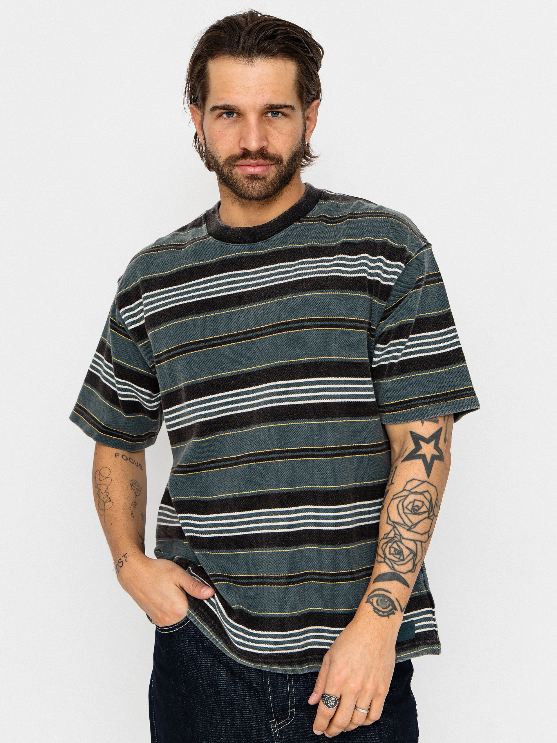 Tricou Vans Lx Pique Stripe Knit (mystic moss)