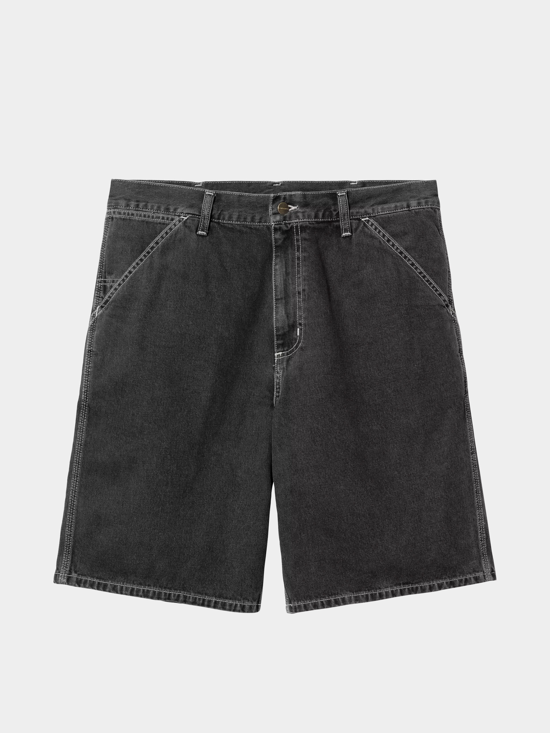 Pantaloni scurți Carhartt WIP Simple (black heavy stone wash)