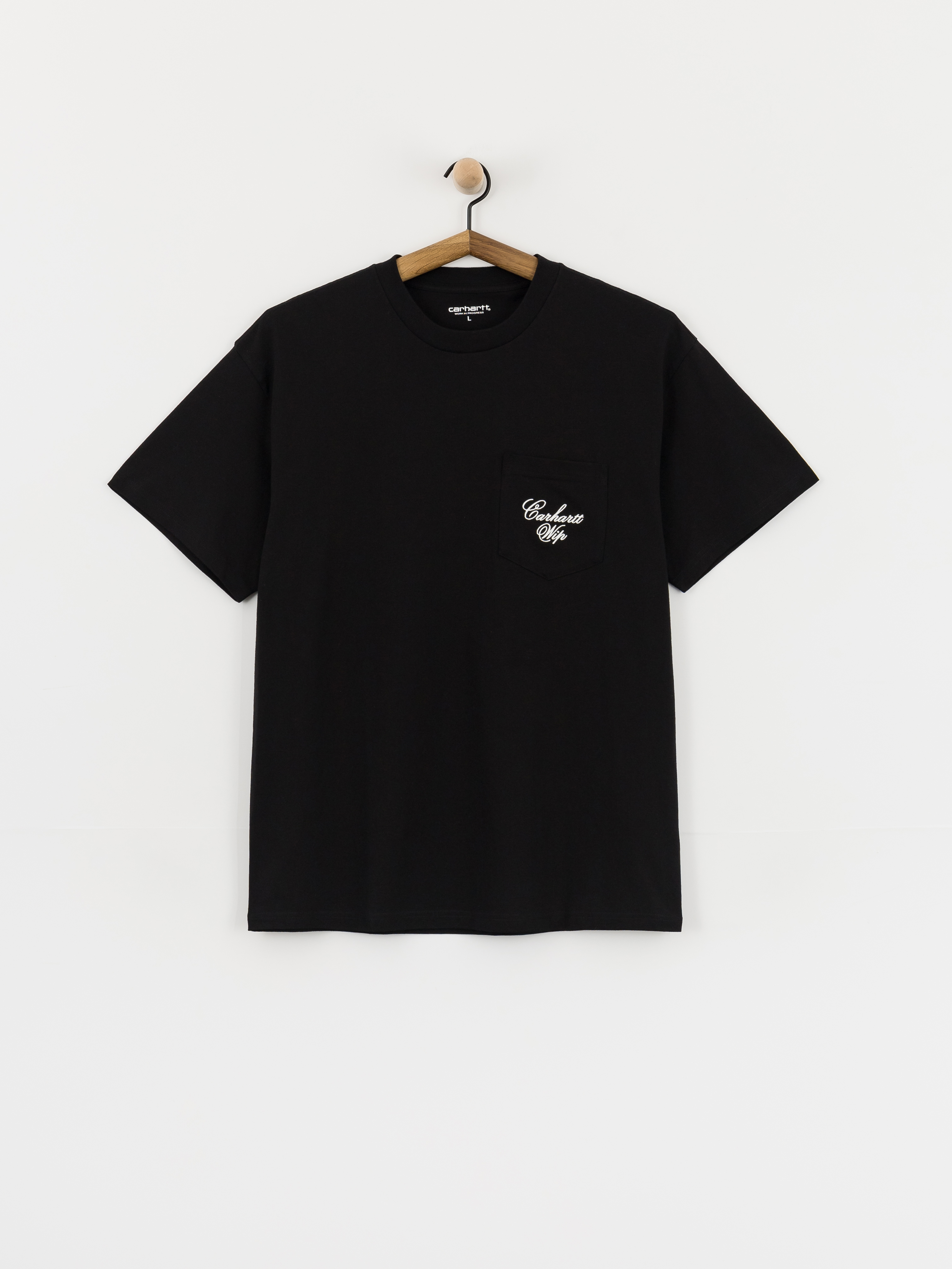 Tricou Carhartt WIP Longhand Pocket (black/white)