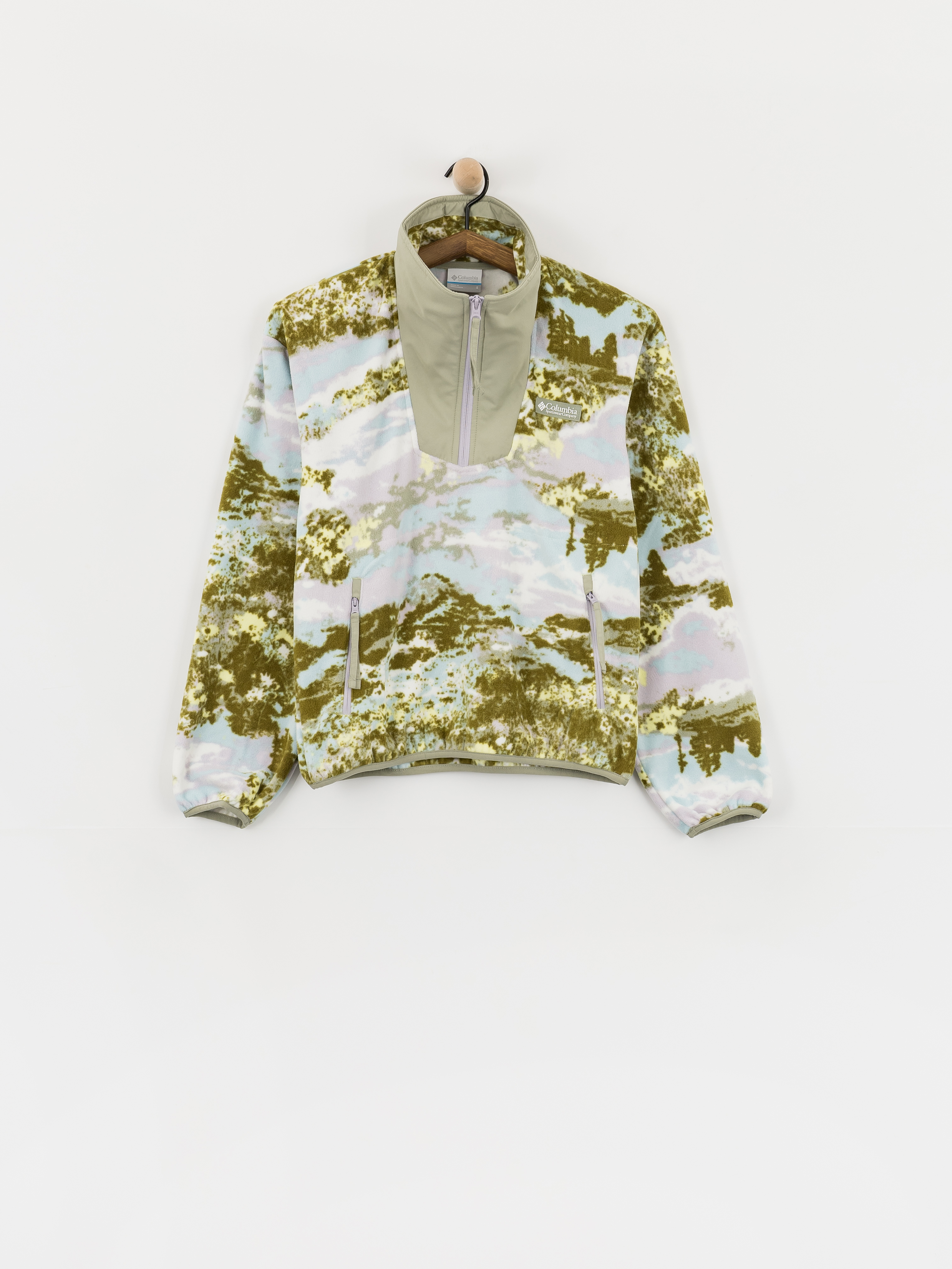 Hanorac din fleece Columbia Sequoia Grove Printed Half Zip Wmn (citron haze/fieldaze)