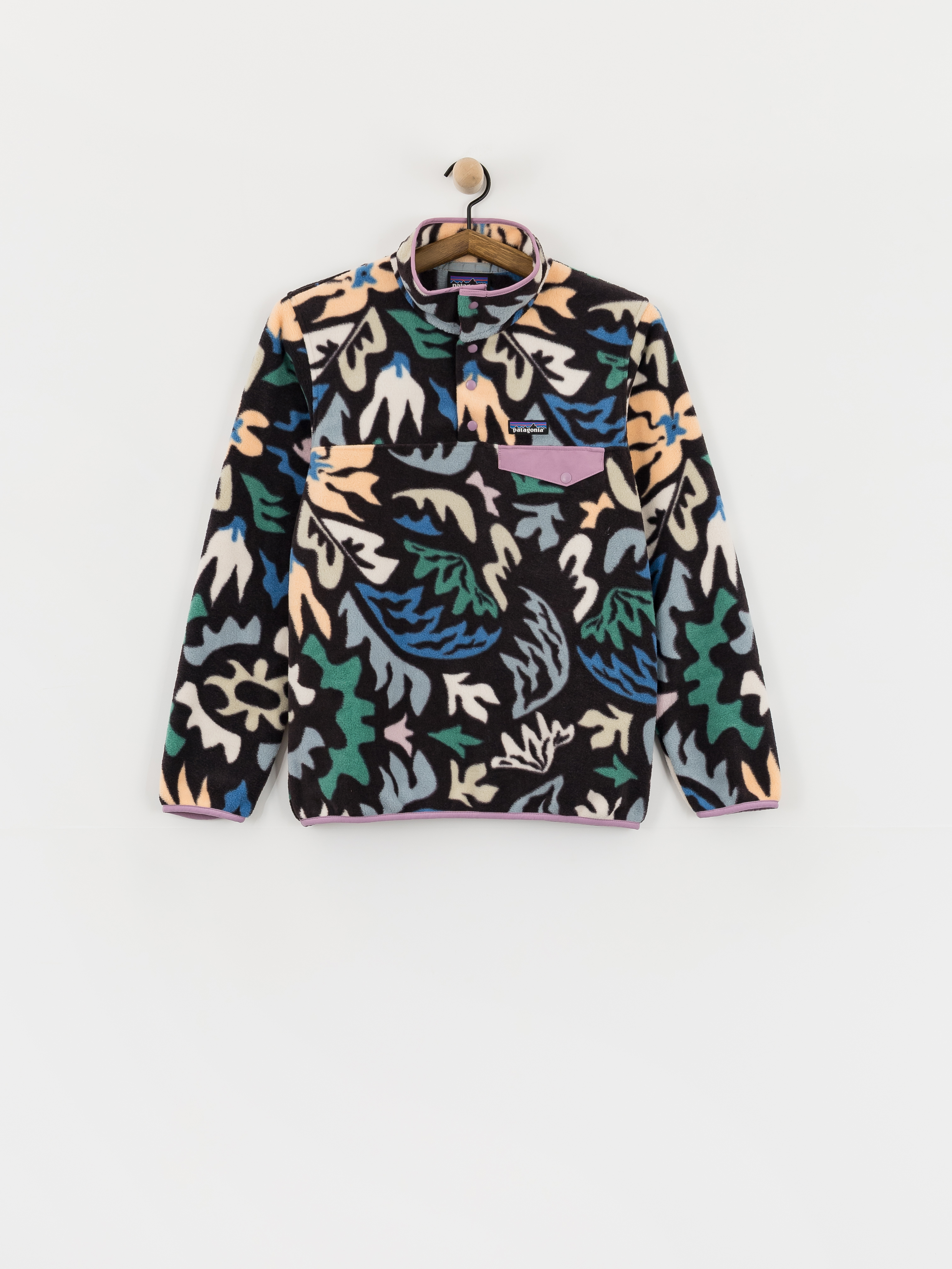 Hanorac din fleece Patagonia Lightweight Synchilla Snap T Wmn (kaleido/black)