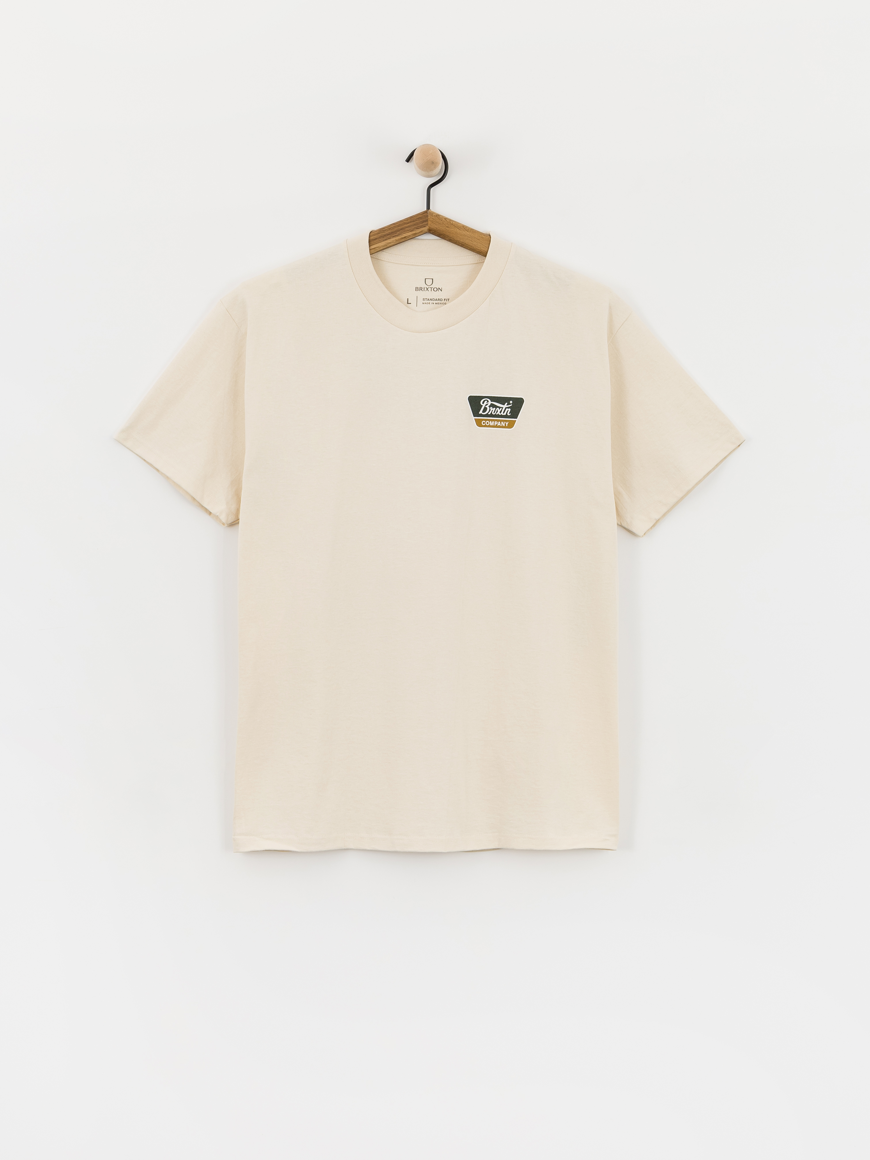 Tricou Brixton Linwood Std (cream/dark green/metal bronze)