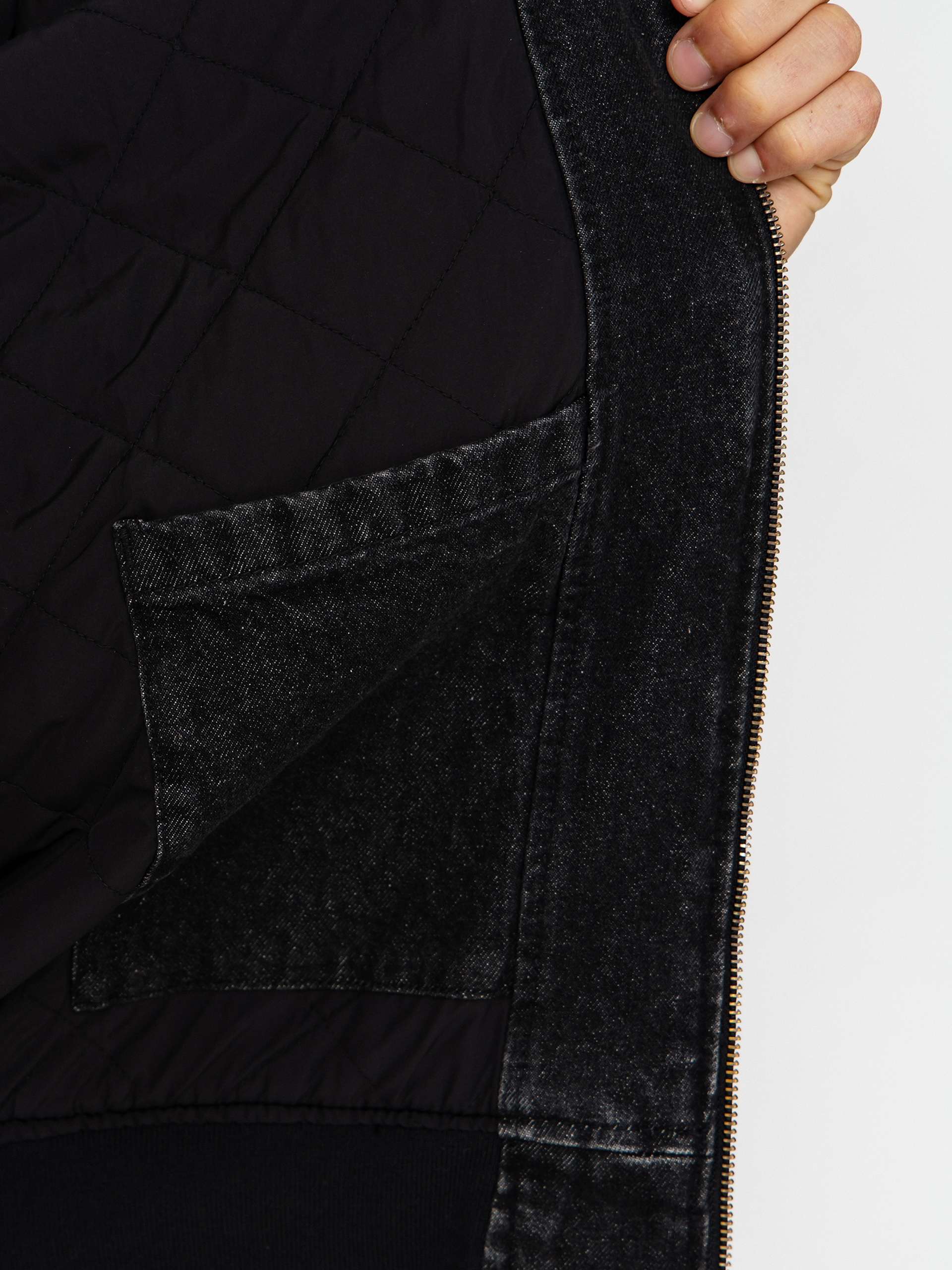 Geacă Dickies Hilham Lined Denim Hooded Bomber (black wash faded)