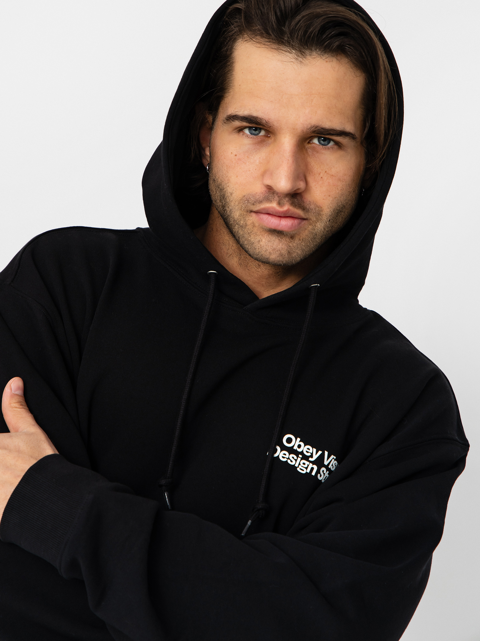 Hanorac cu glugă OBEY Visual Design Studio HD (black)