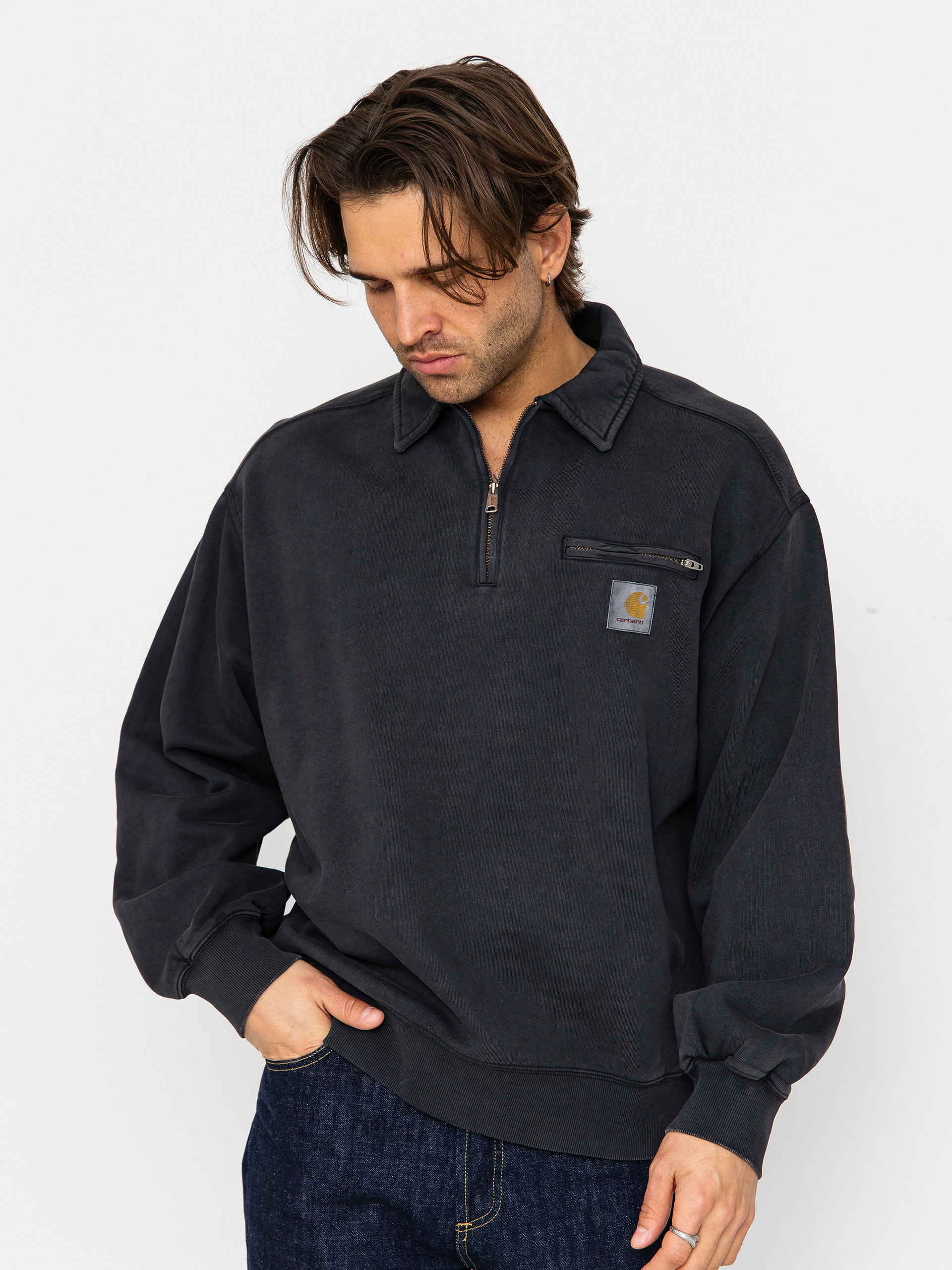 Hanorac Carhartt WIP Half Zip Detroit (black)