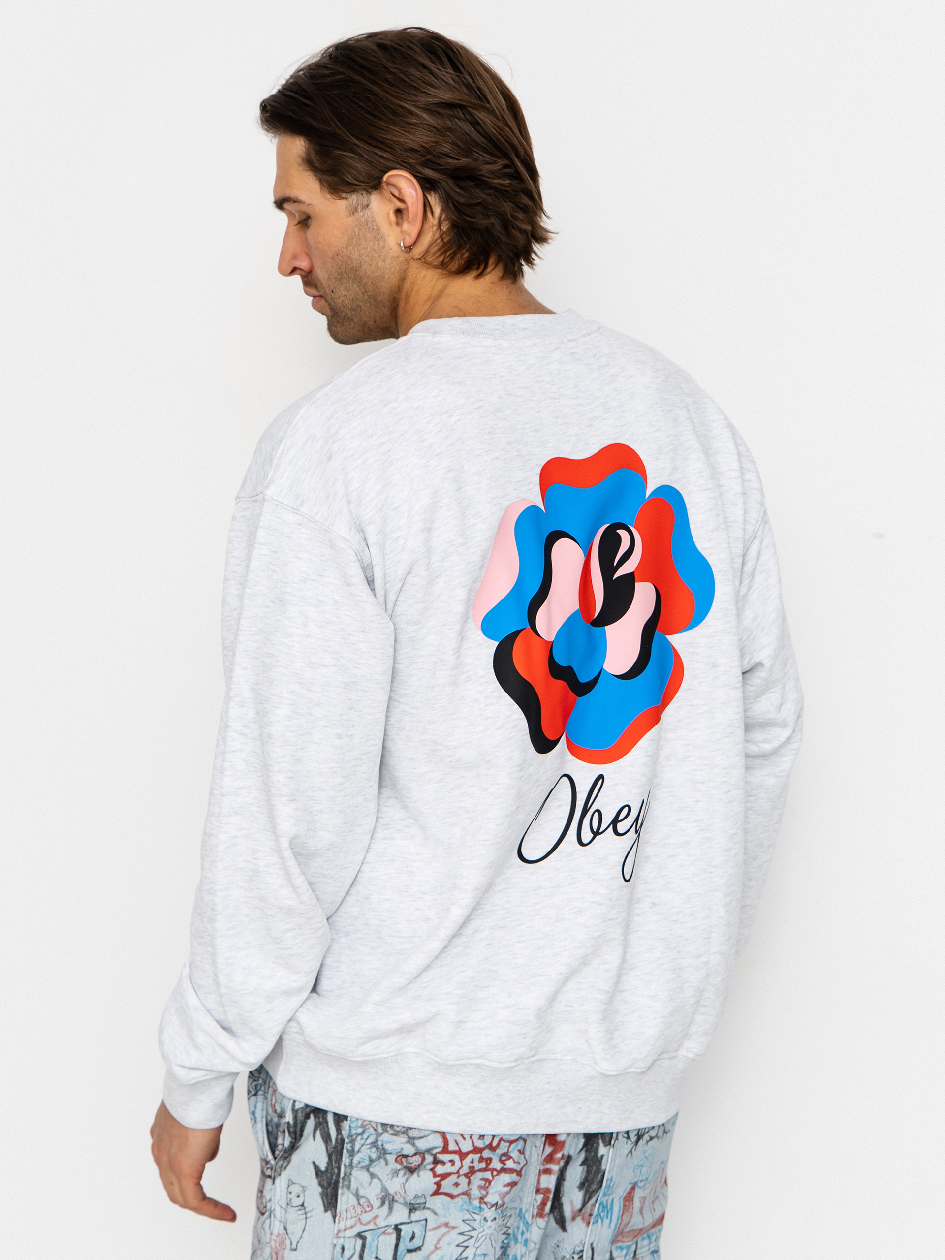 Hanorac OBEY Paper Rose (heather grey)