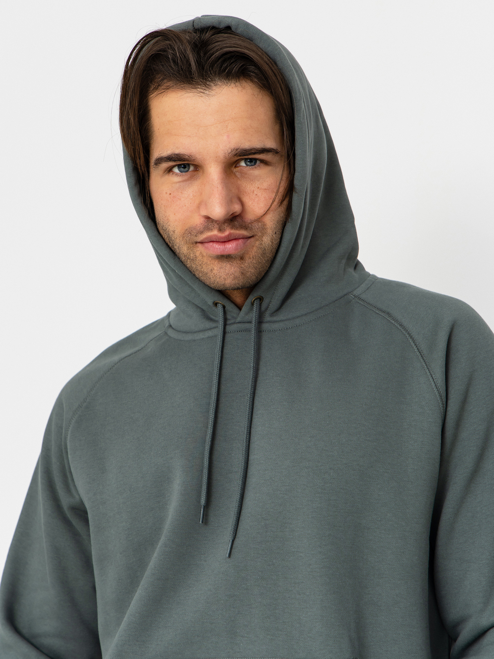 Hanorac cu glugă Carhartt WIP Chase HD (velvet green/gold)