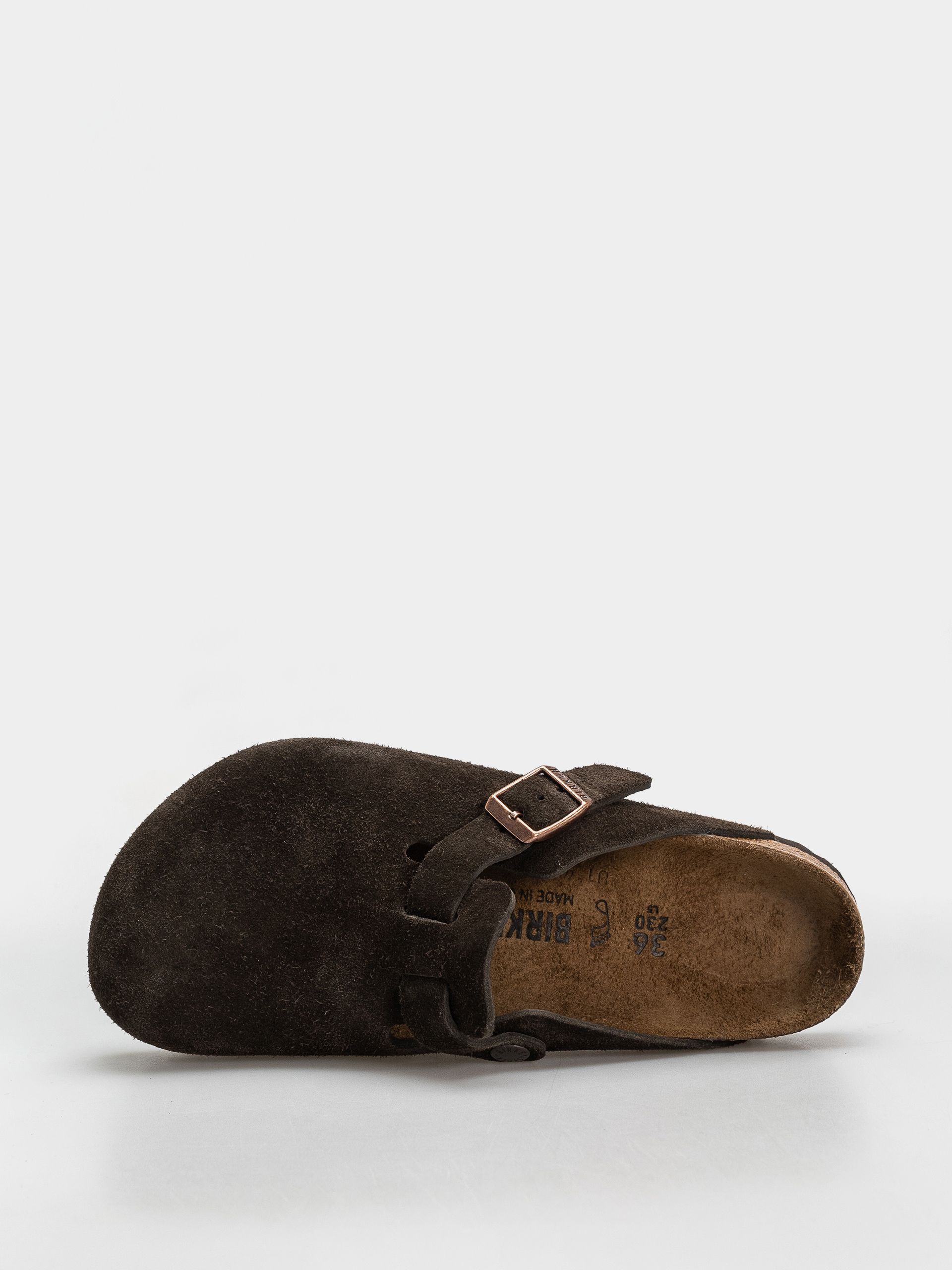 Șlapi Birkenstock Boston Suede Leather Regular (mocca)