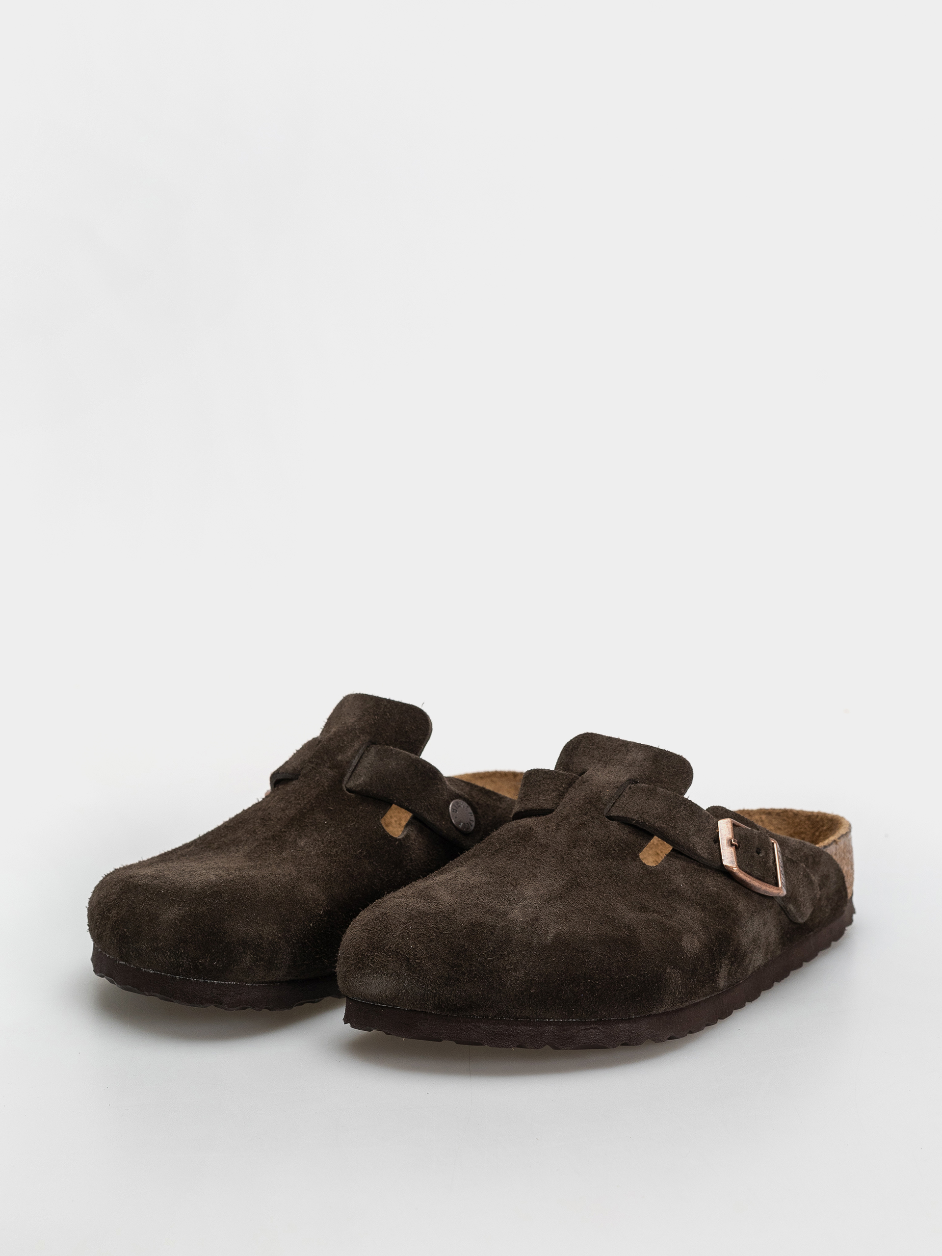 Șlapi Birkenstock Boston Suede Leather Regular (mocca)