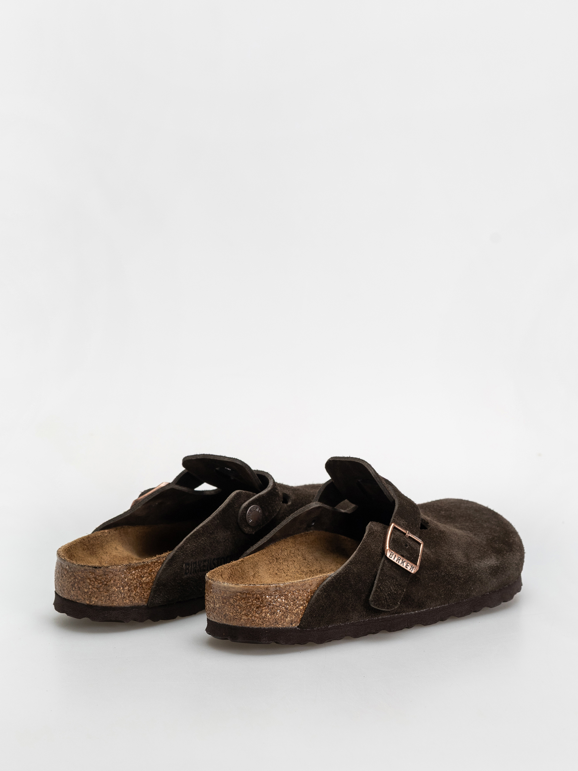 Șlapi Birkenstock Boston Suede Leather Regular (mocca)