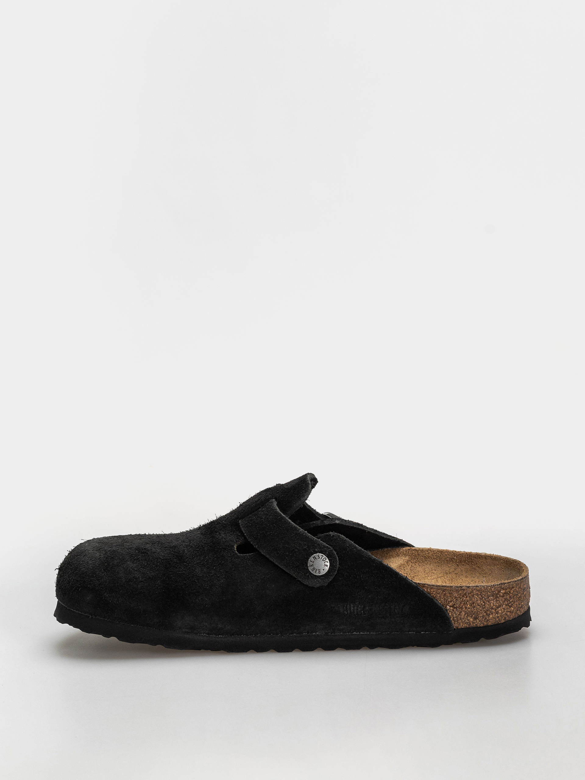 Șlapi Birkenstock Boston Suede Leather Narrow (black)