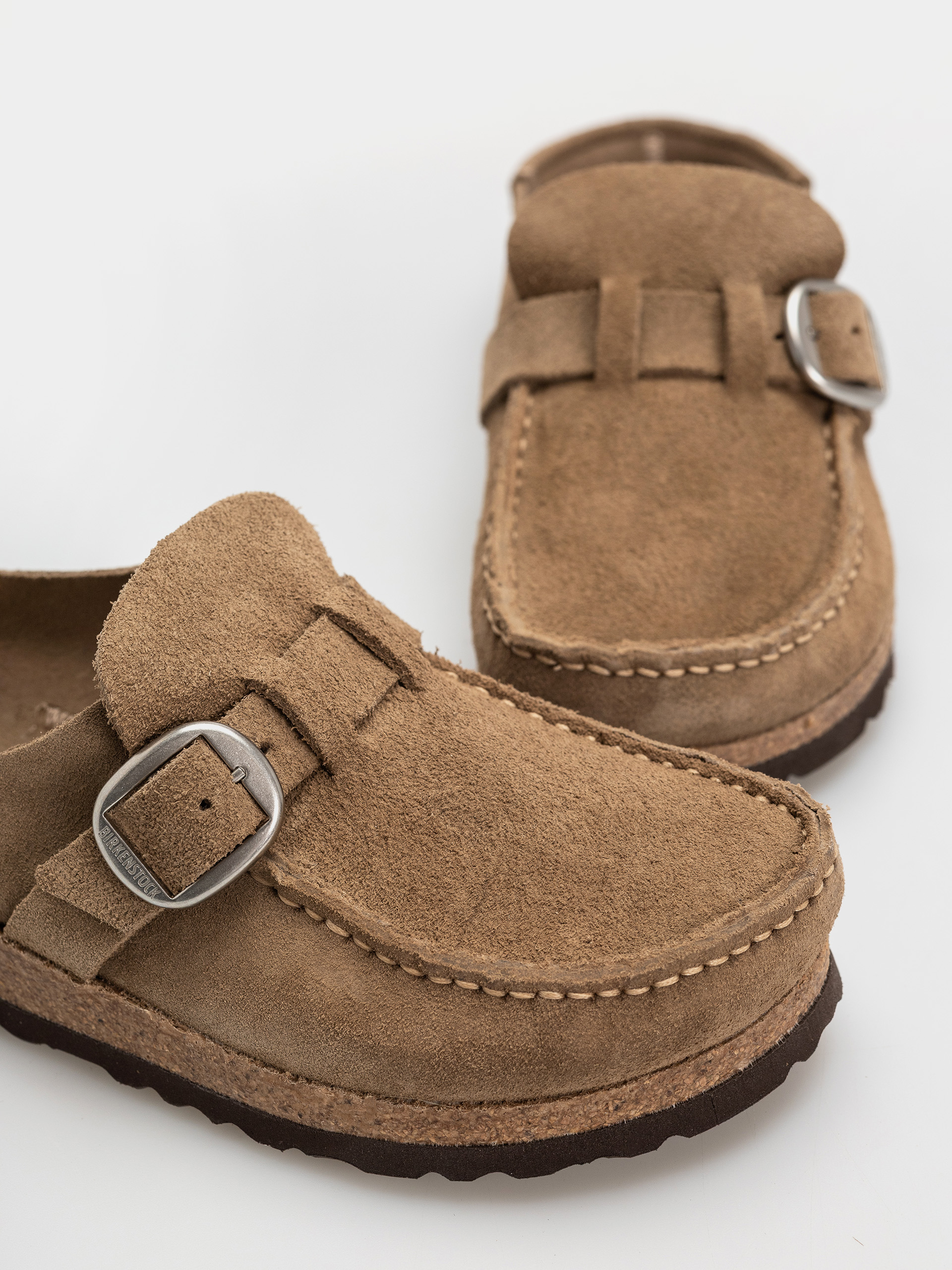 Șlapi Birkenstock Buckley Suede Leather Narrow Wmn (gray taupe)