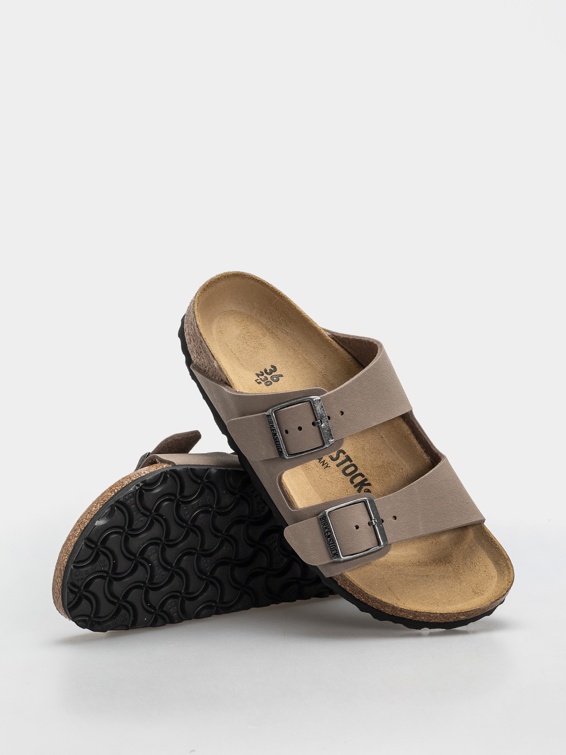 Șlapi Birkenstock Arizona Birkibuc Narrow (gray taupe)
