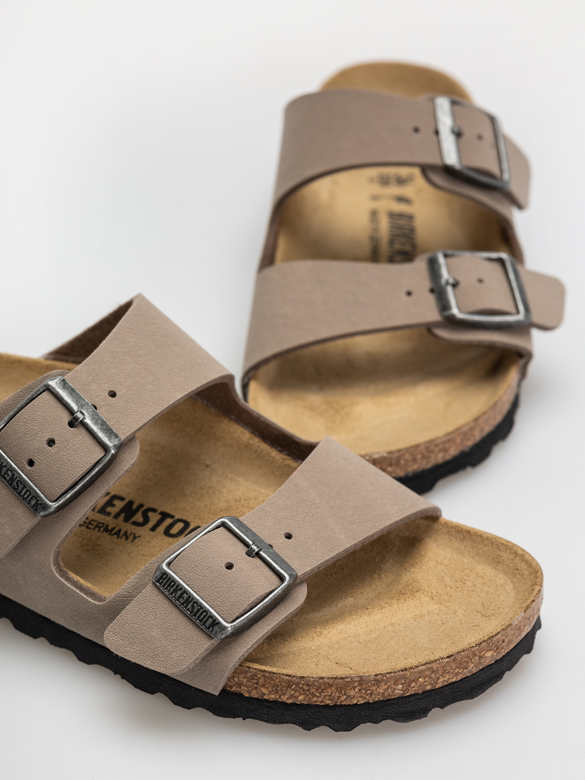 Șlapi Birkenstock Arizona Birkibuc Narrow (gray taupe)