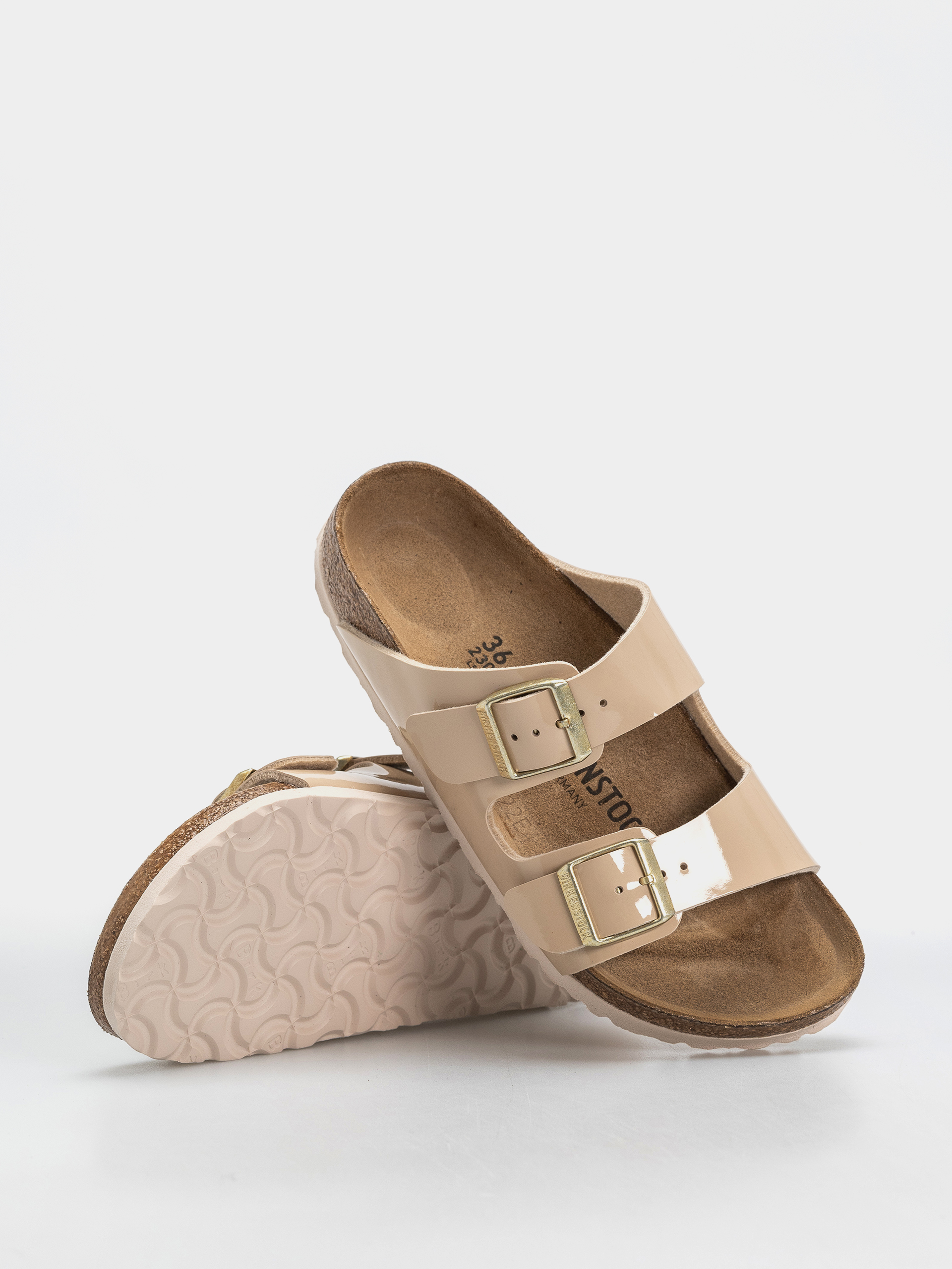 Șlapi Birkenstock Arizona Birko Flor Patent Narrow Wmn (sand)