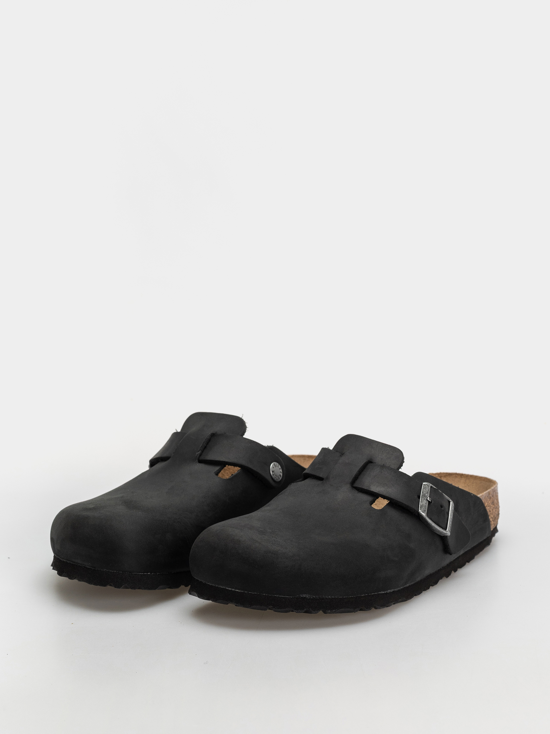Șlapi Birkenstock Boston Oiled Leather Regular (black)