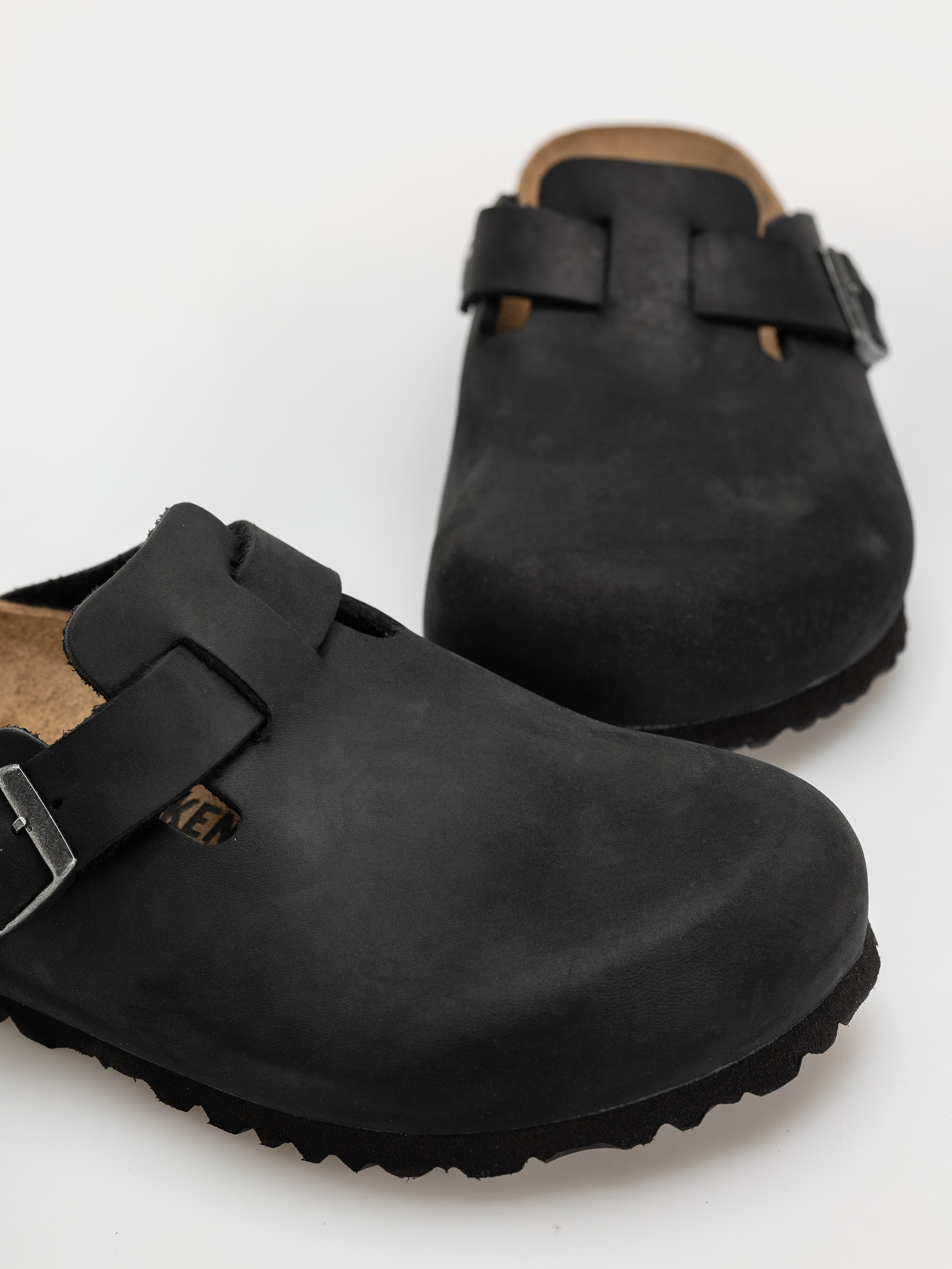 Șlapi Birkenstock Boston Oiled Leather Regular (black)
