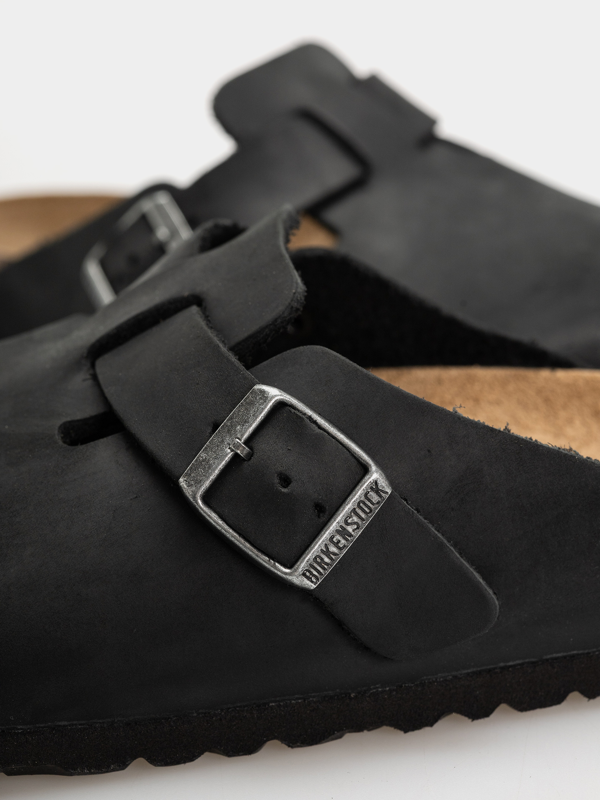 Șlapi Birkenstock Boston Oiled Leather Regular (black)