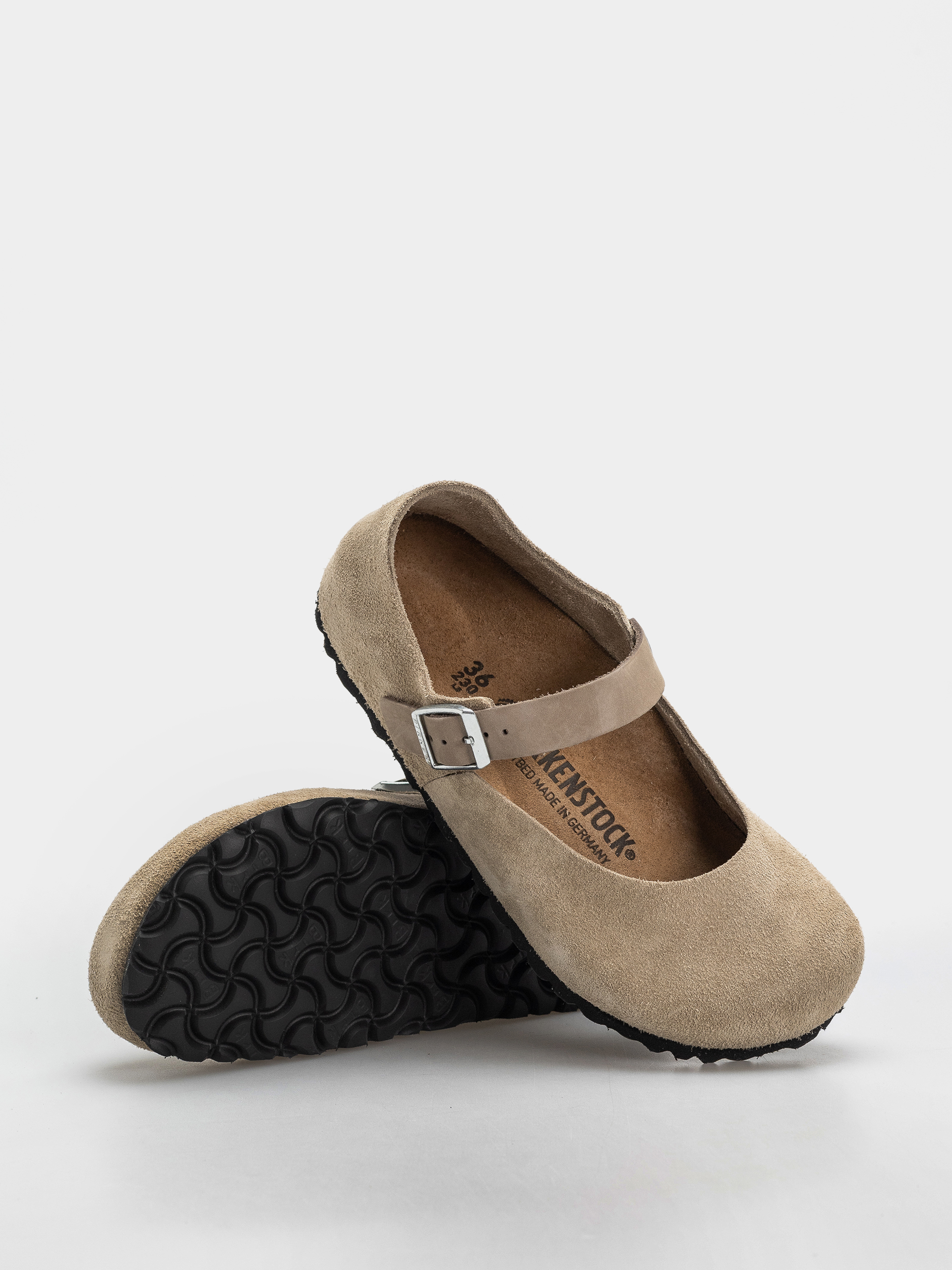 Șlapi Birkenstock Mantova Suede Leather Narrow Wmn (taupe)