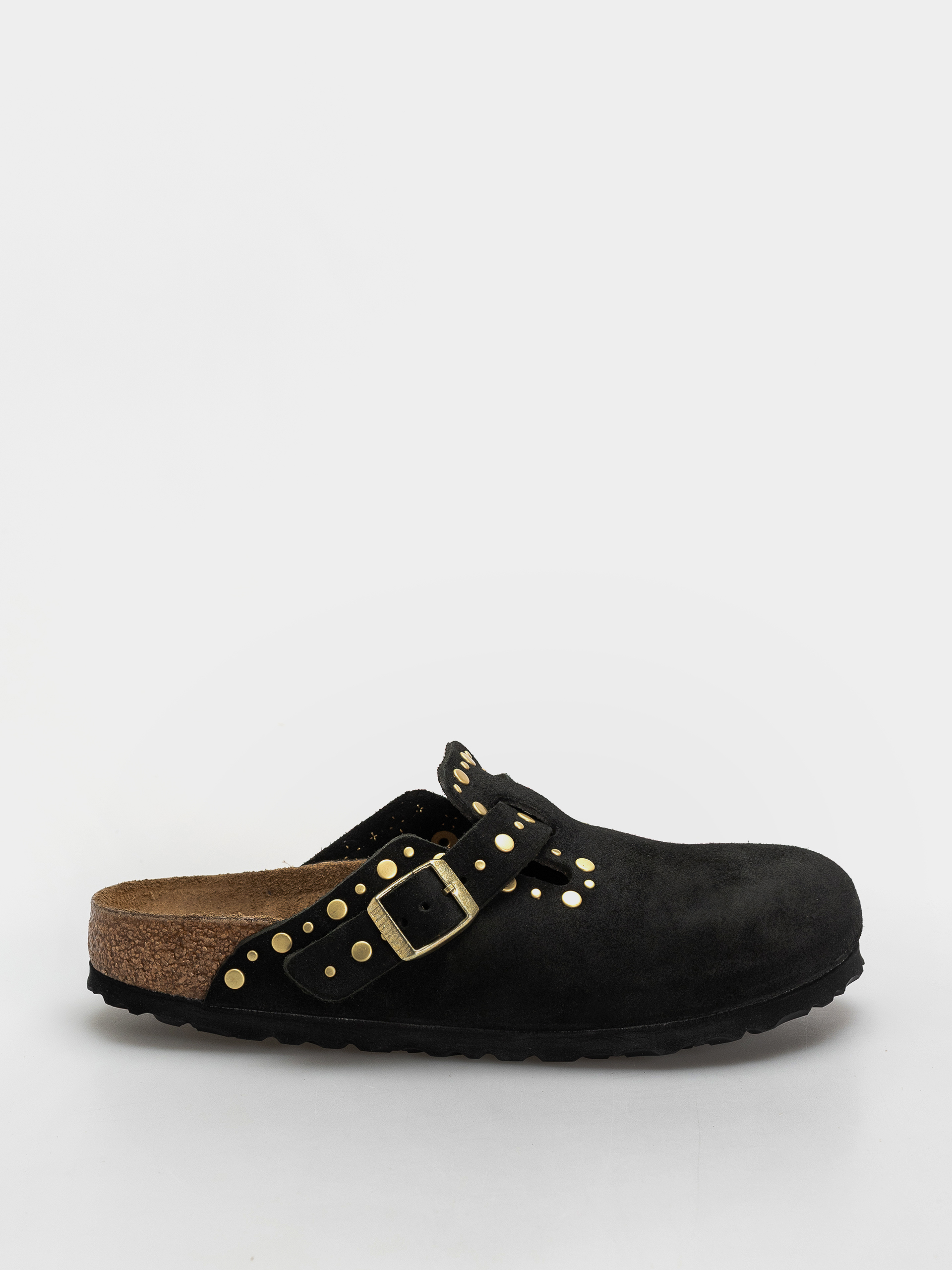Șlapi Birkenstock Boston Rivets Suede Leather Narrow Wmn (black)