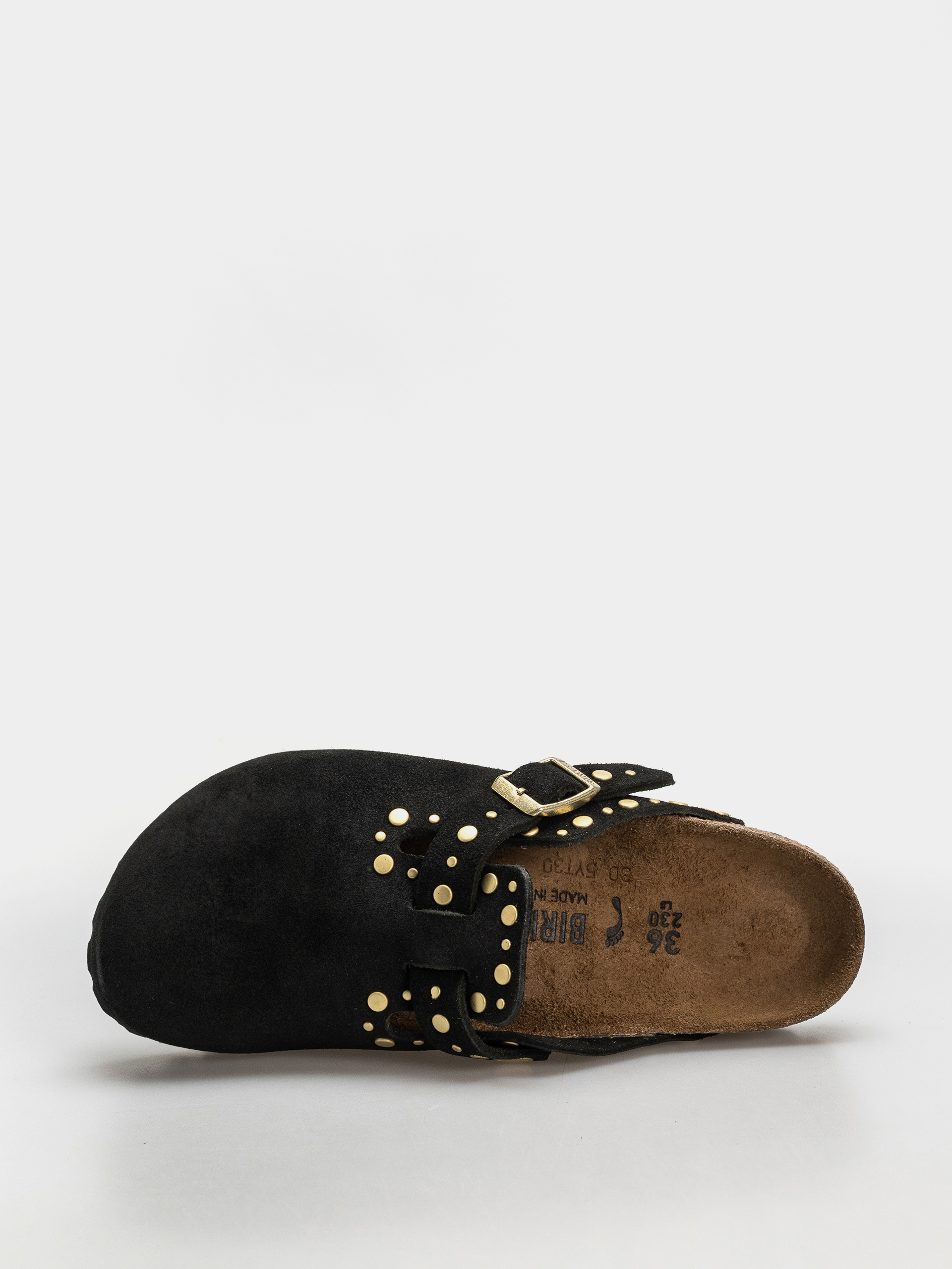 Șlapi Birkenstock Boston Rivets Suede Leather Narrow Wmn (black)