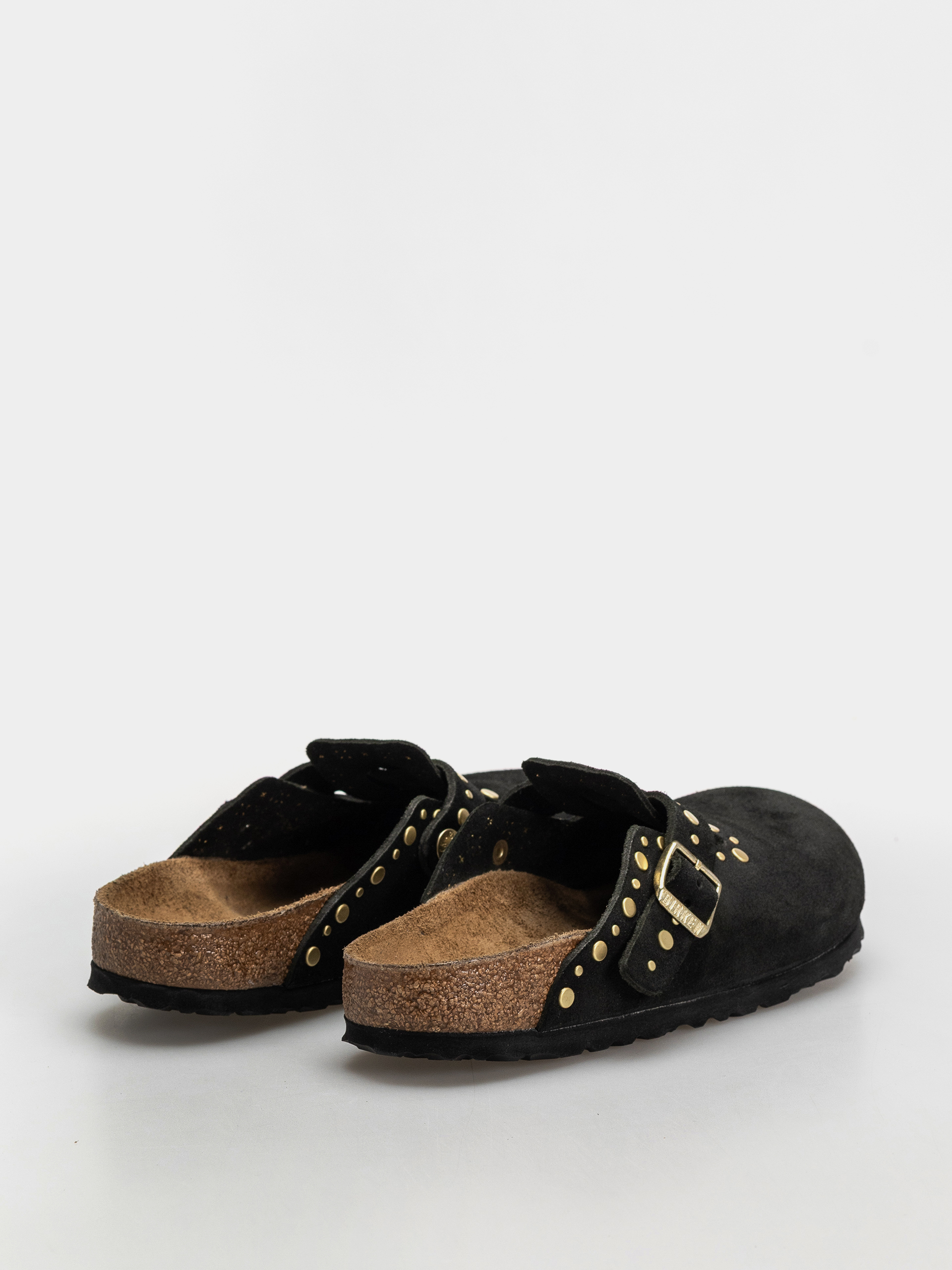 Șlapi Birkenstock Boston Rivets Suede Leather Narrow Wmn (black)