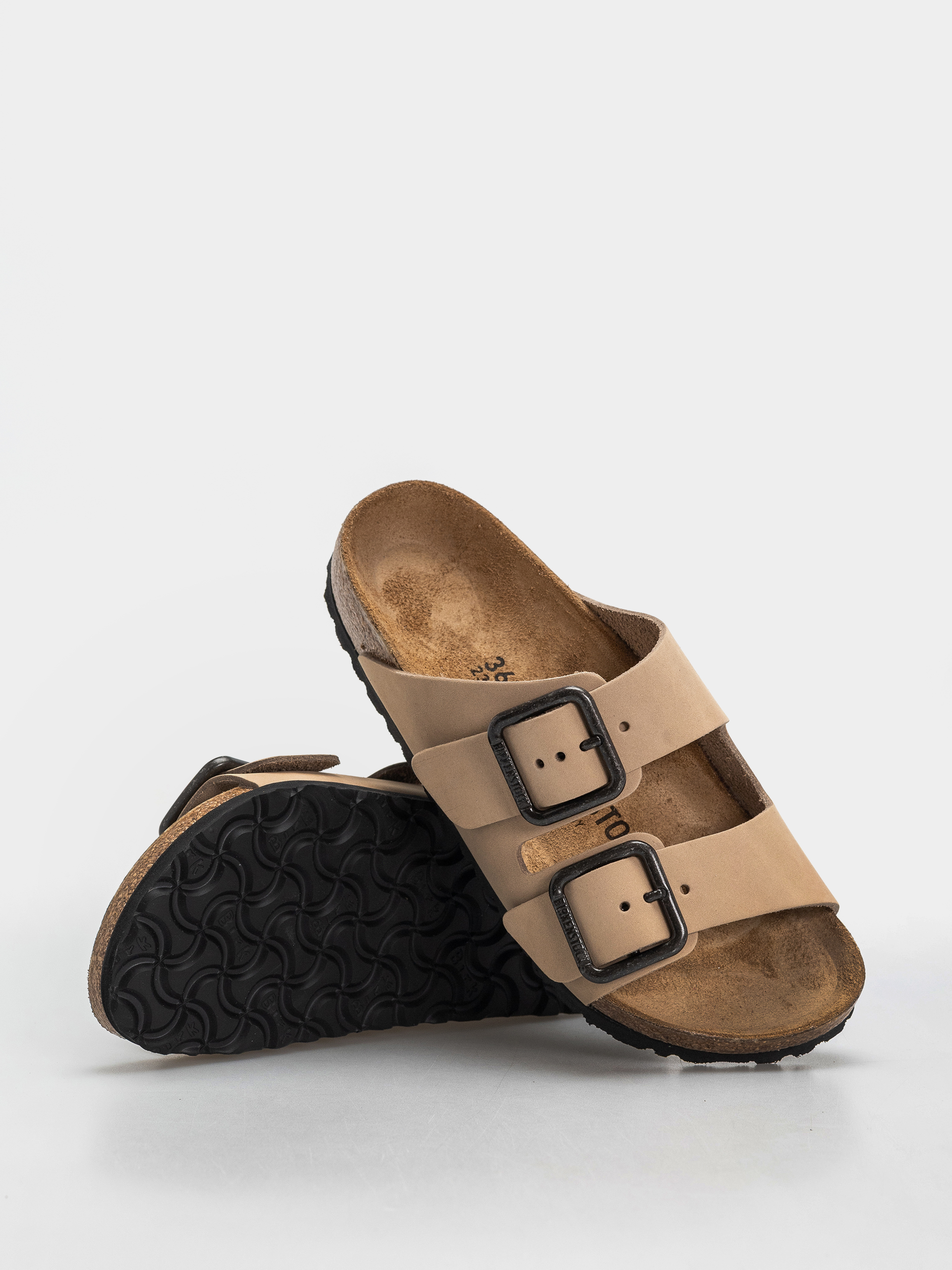 Șlapi Birkenstock Arizona Wire Buckle Nubuck Leather Narrow (sandcastle)